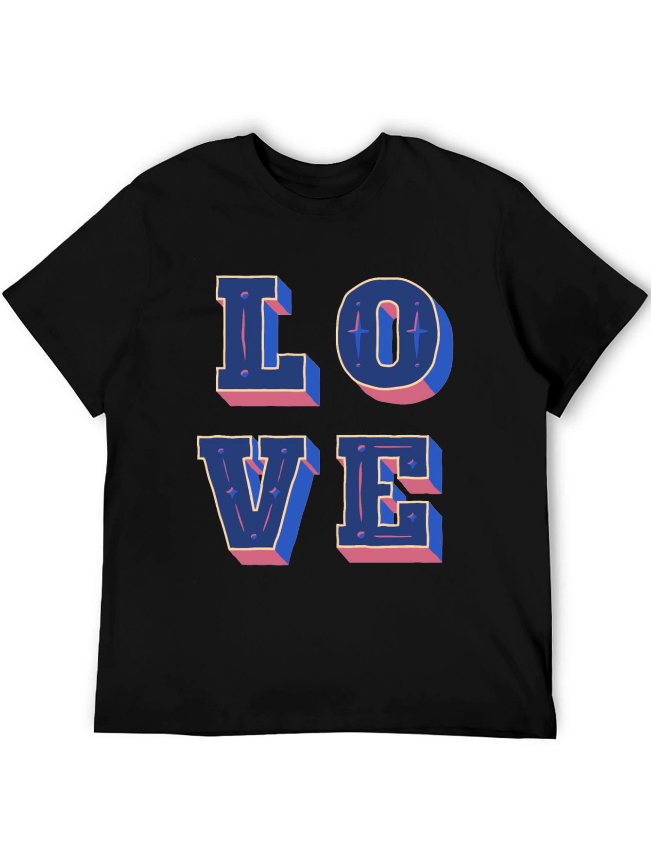 Love Graphic Print Black Casual T-Shirt