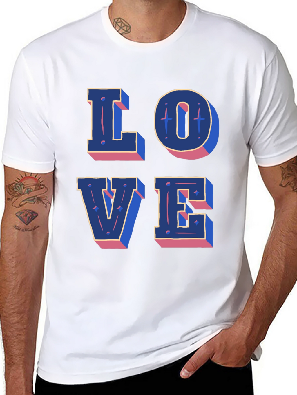 Love Graphic Print Black Casual T-Shirt