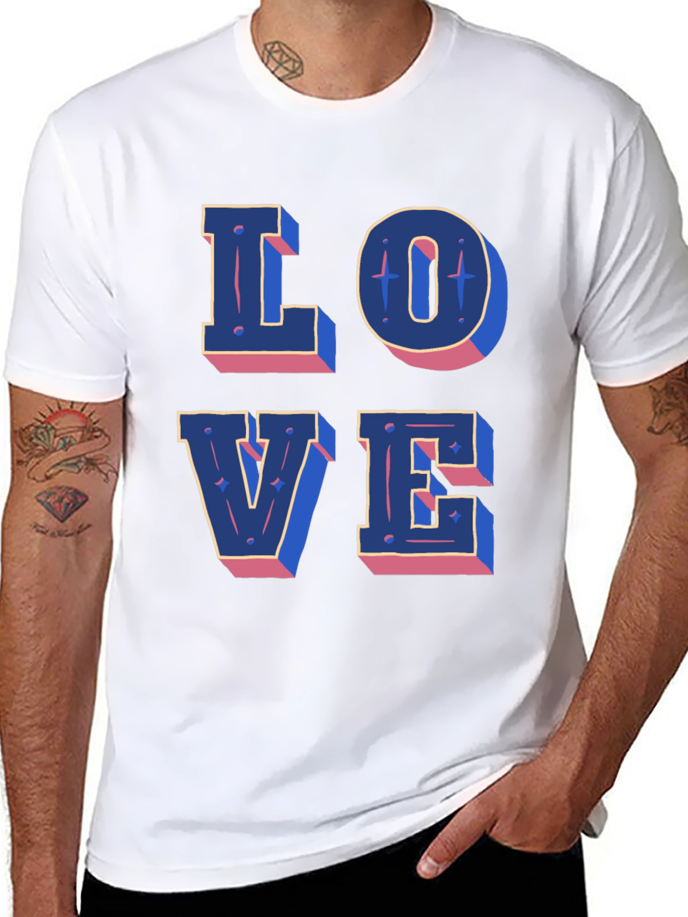 Love Graphic Print Black Casual T-Shirt