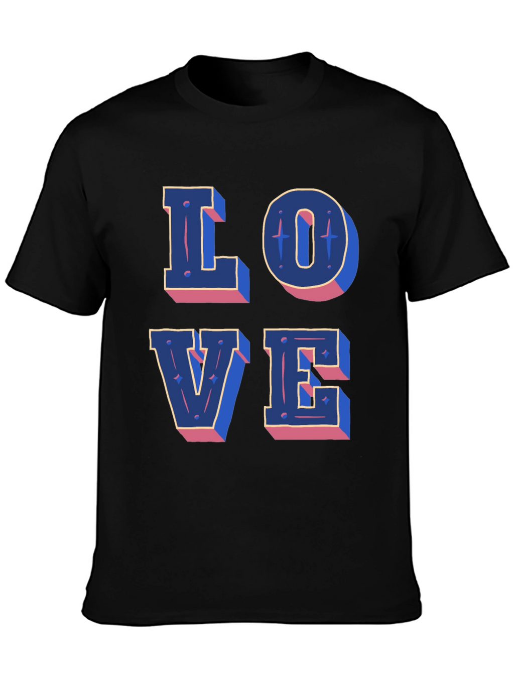 Love Graphic Print Black Casual T-Shirt