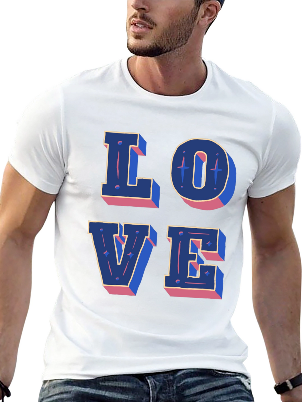 Love Graphic Print Black Casual T-Shirt