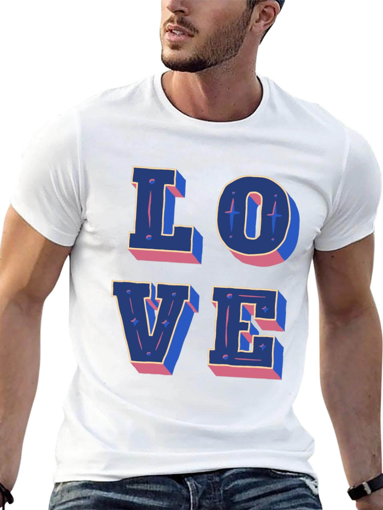 Love Graphic Print Black Casual T-Shirt