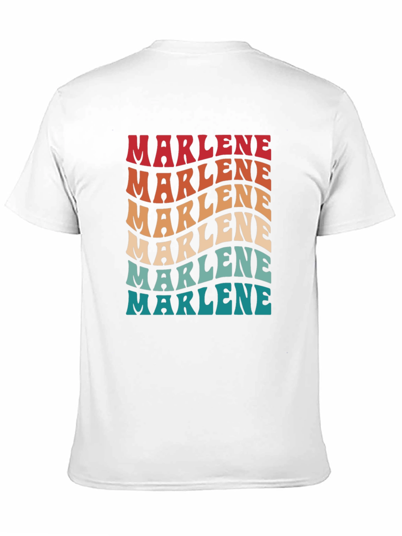 Marlene Retro Wavy Text Black Tee