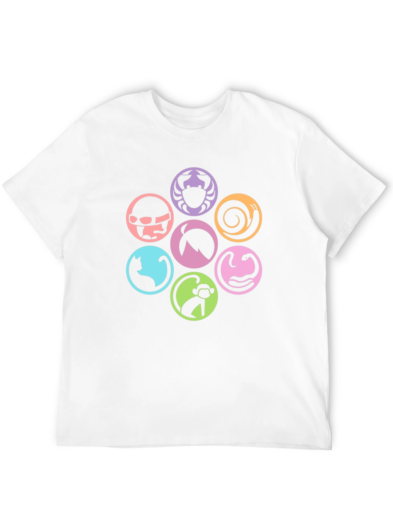 Symbol Circle Graphic Print Black T-Shirt