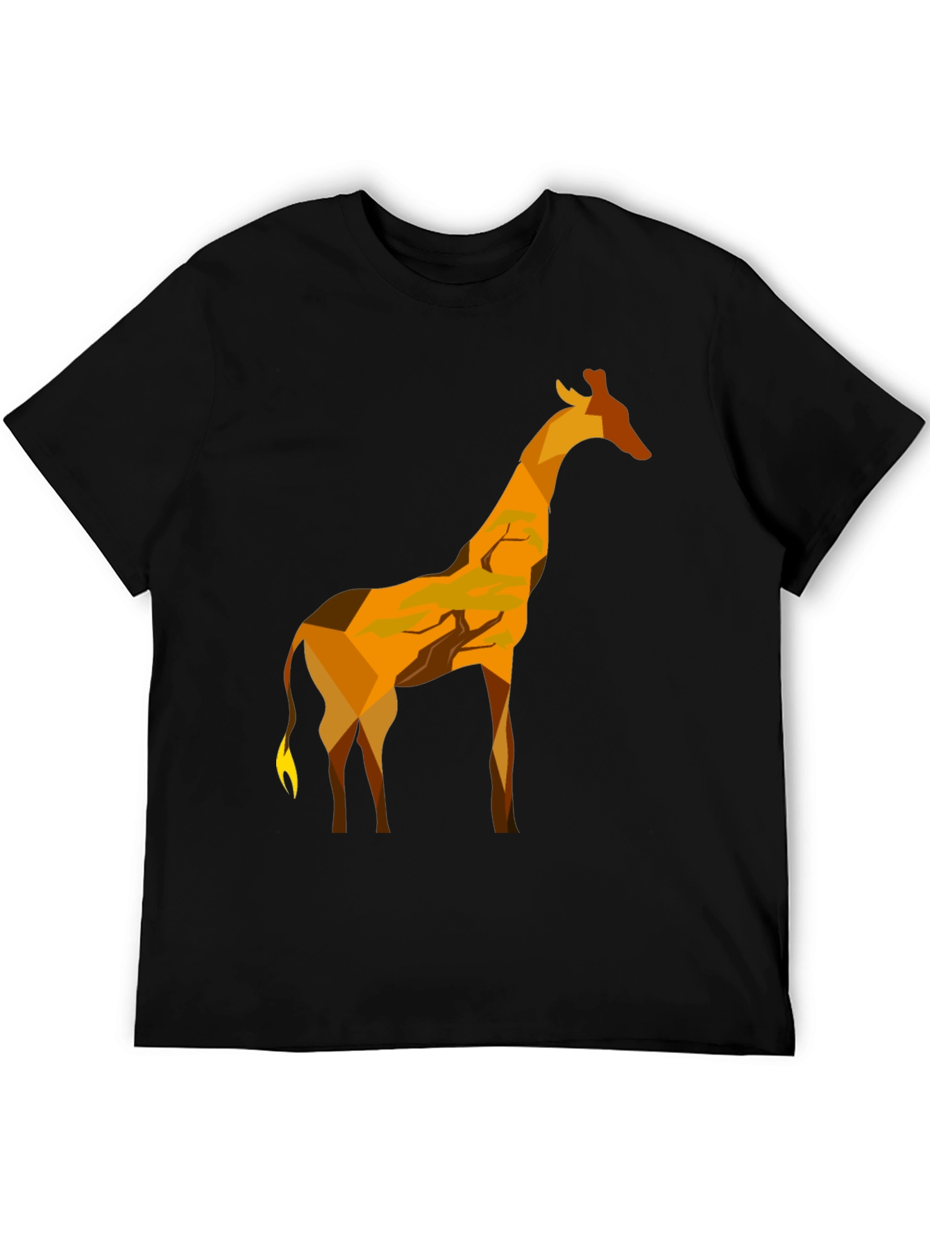 Geometric Giraffe Graphic Tee - Modern Mens T-Shirt