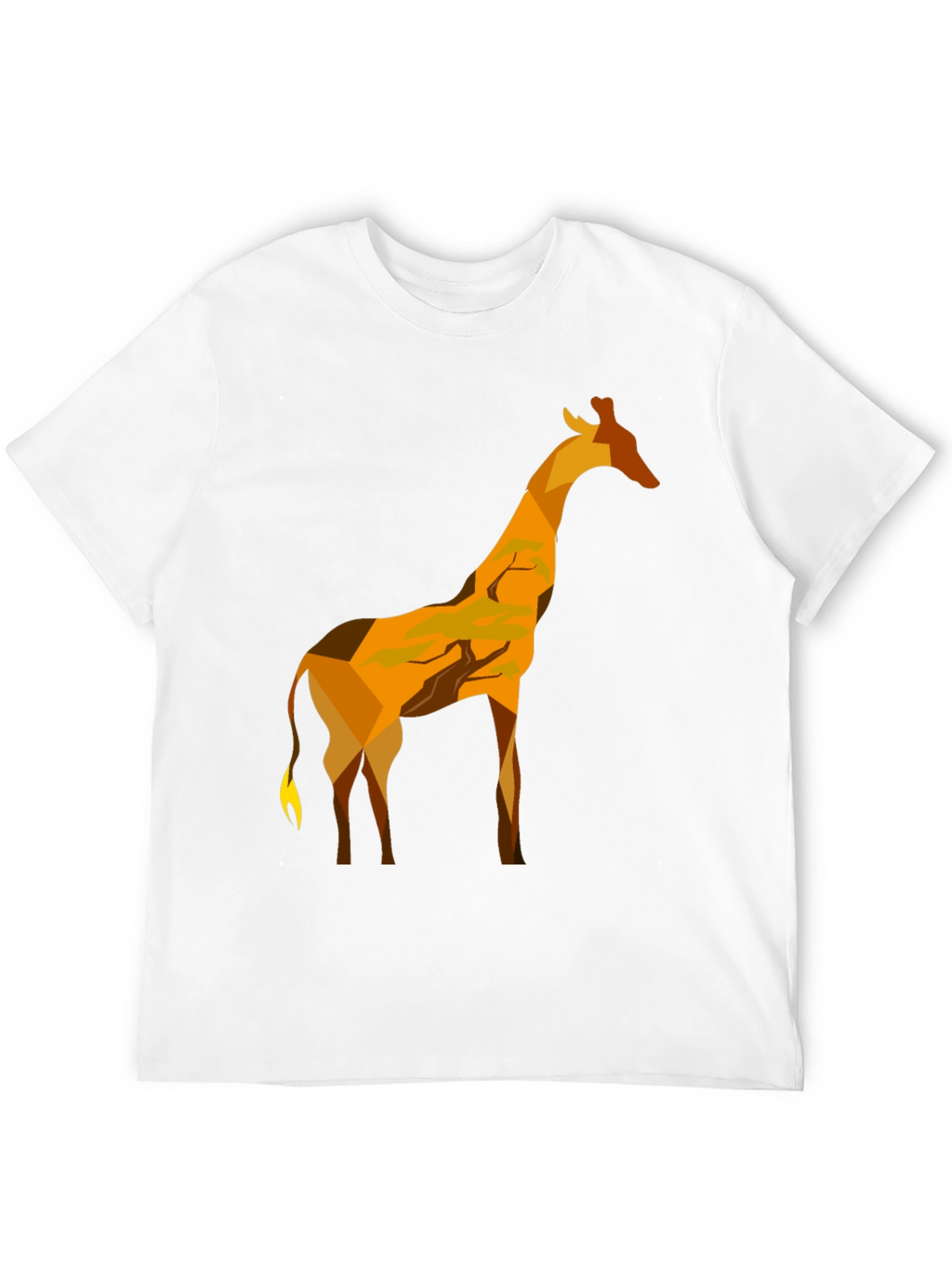Geometric Giraffe Graphic Tee - Modern Mens T-Shirt