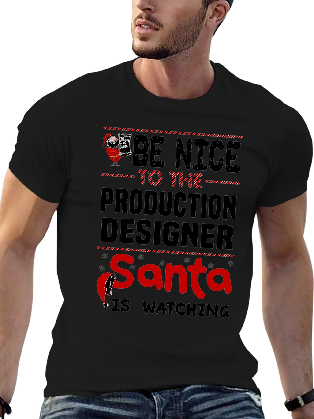 Be Nice to Production Designer Santa T-Shirt
