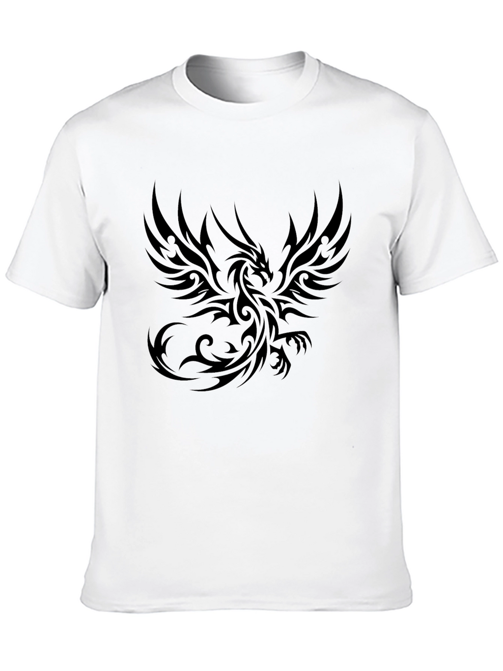Black Dragon Print Crew Neck T-Shirt