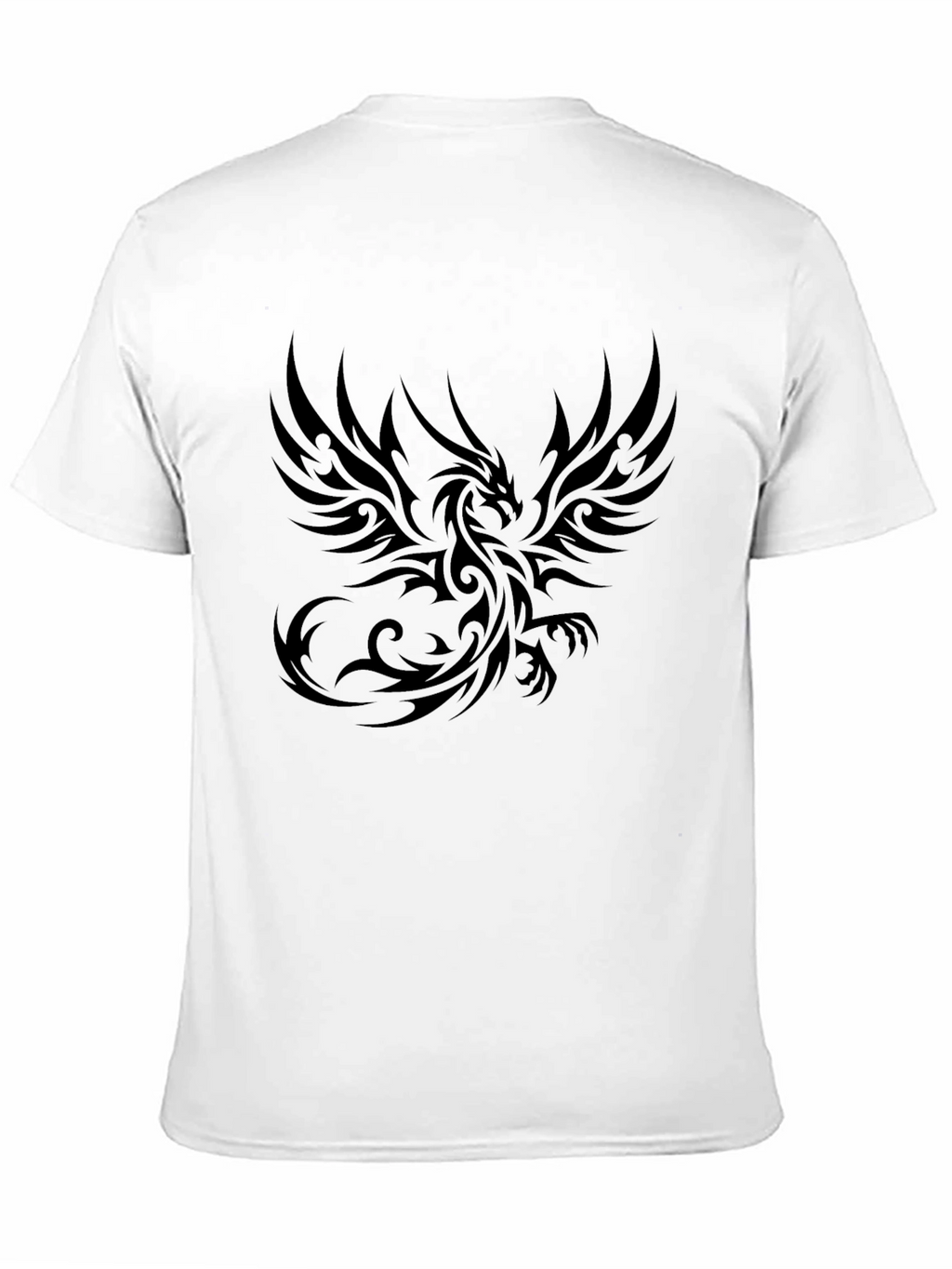 Black Dragon Print Crew Neck T-Shirt