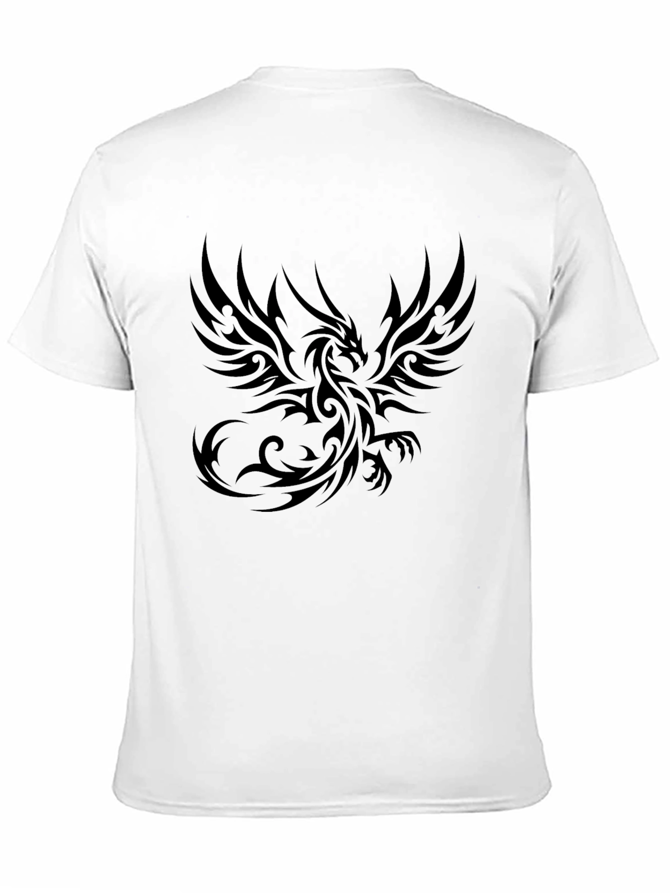 Black Dragon Print Crew Neck T-Shirt