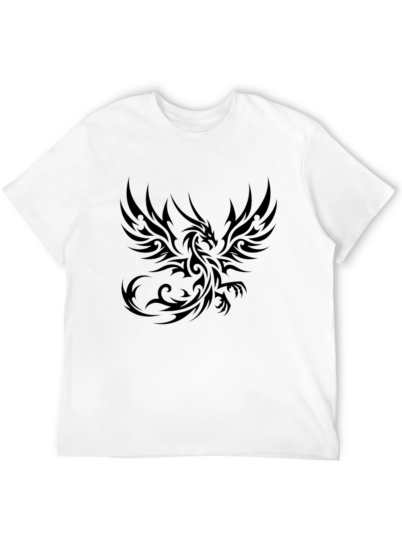 Black Dragon Print Crew Neck T-Shirt