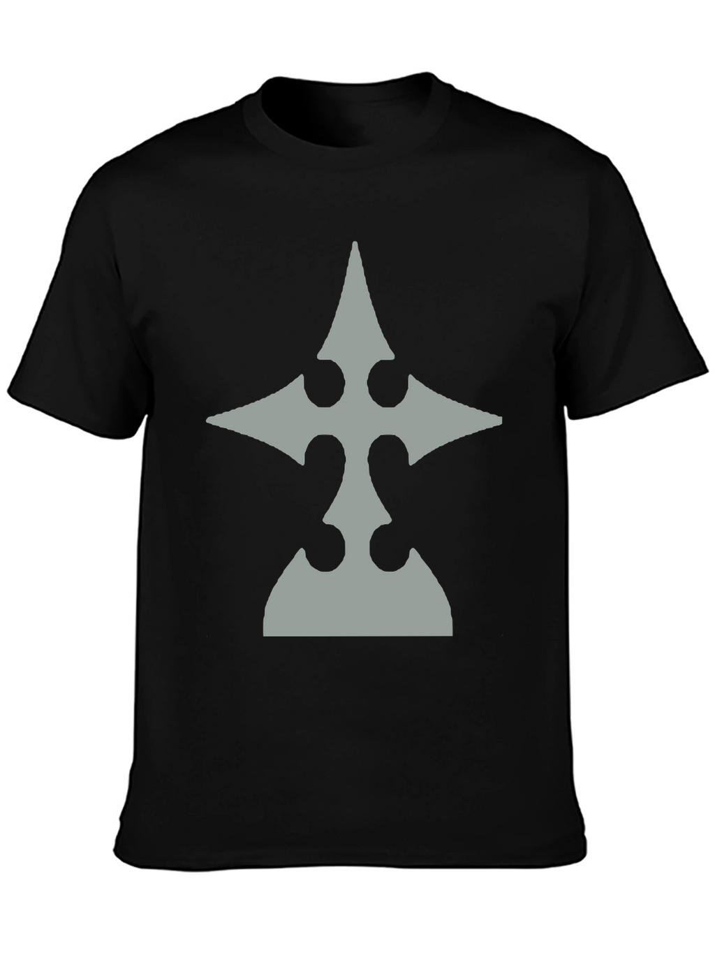 Mens Black T-Shirt with Gray Emblem