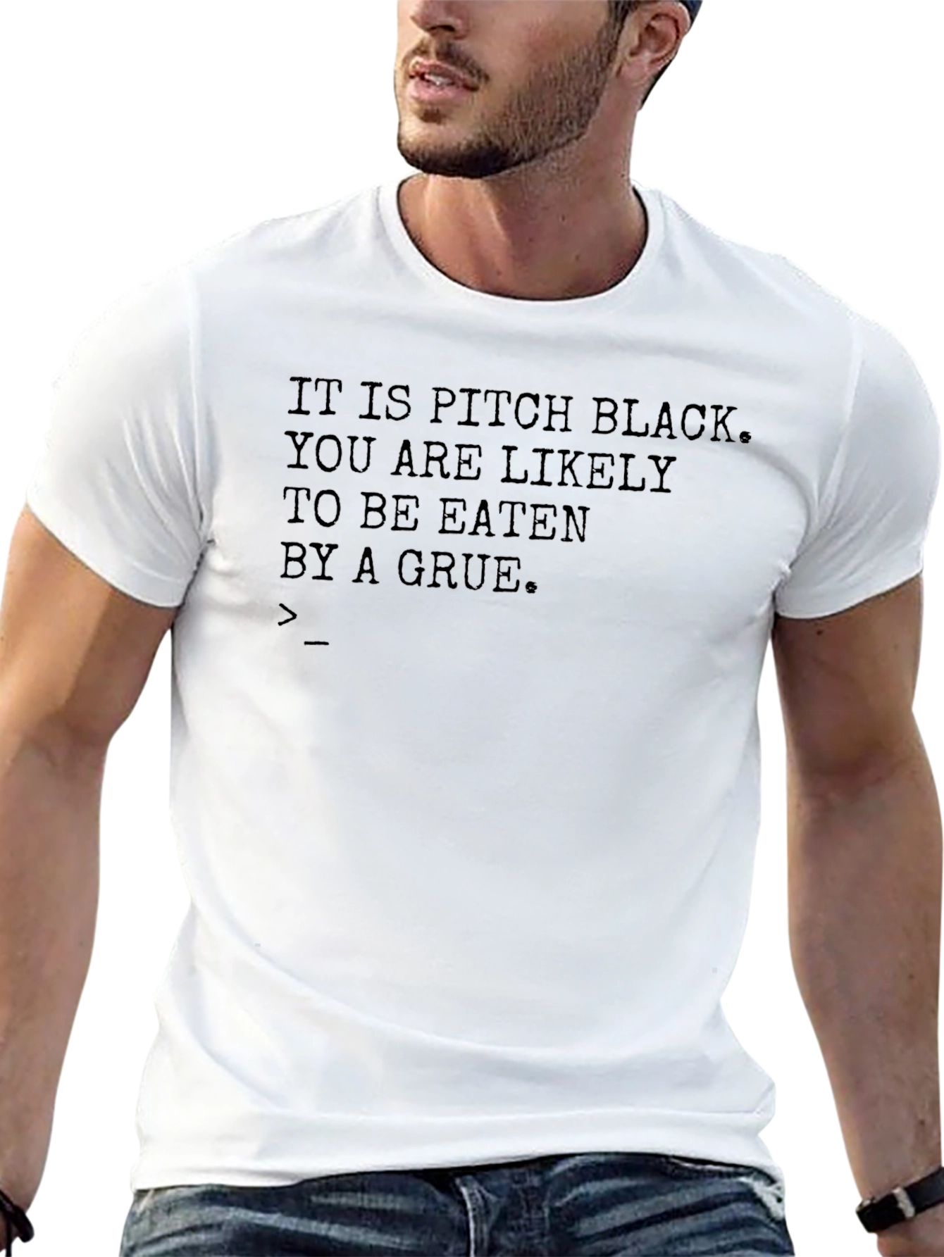 Pitch Black Grue Graphic Tee - Retro Gamer Shirt