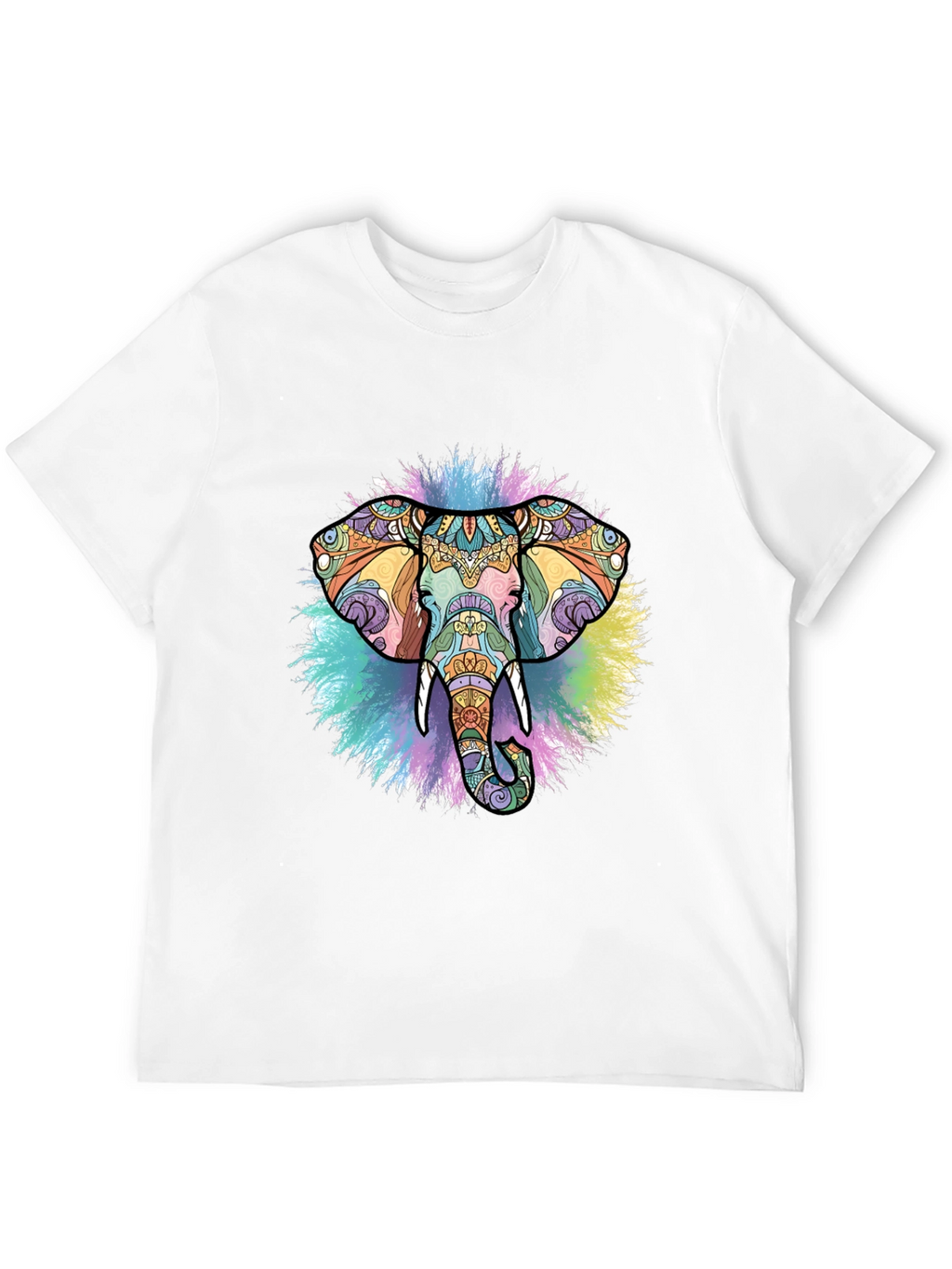 Elephant Mandala Graphic Black T-Shirt