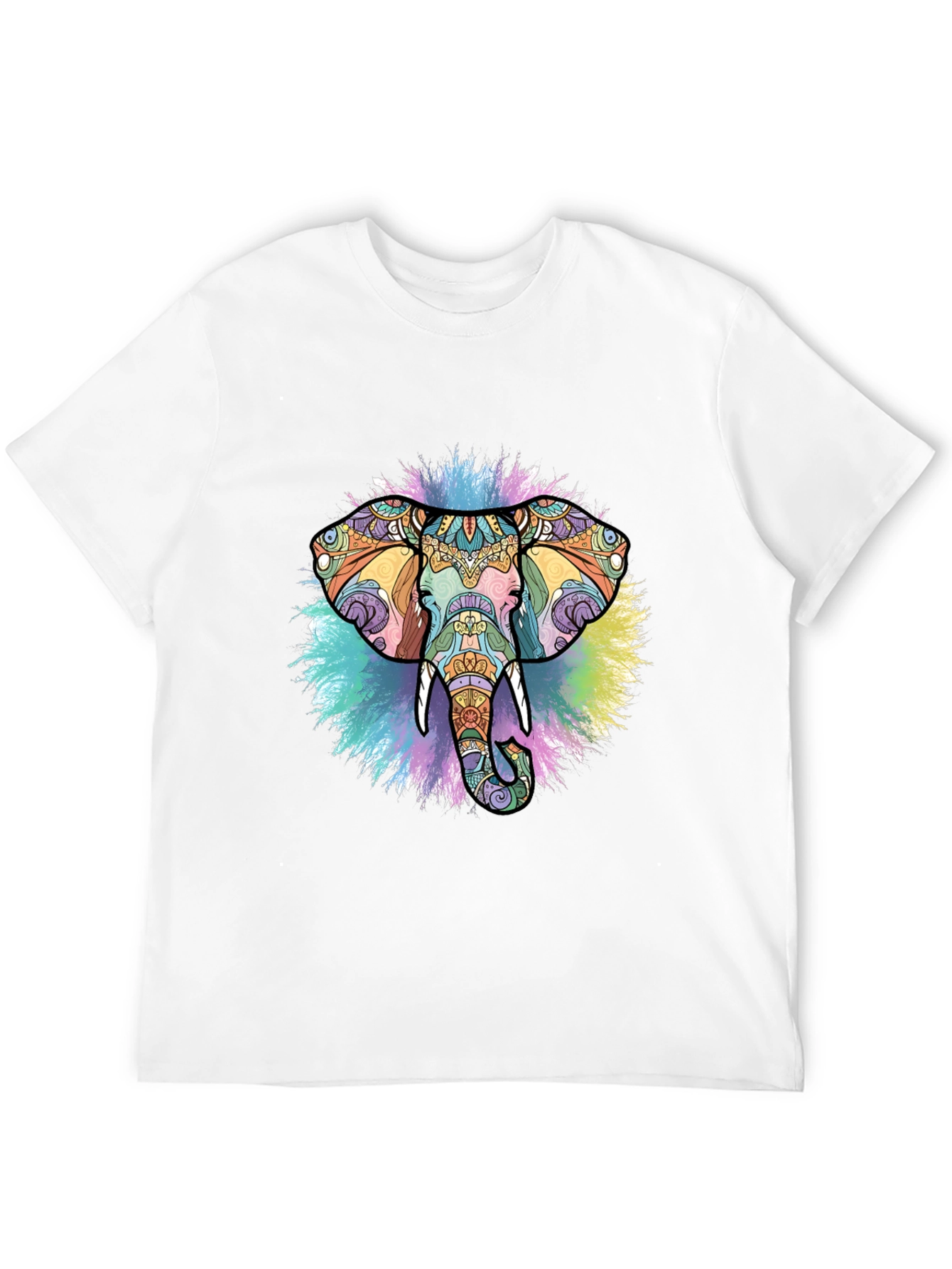 Elephant Mandala Graphic Black T-Shirt