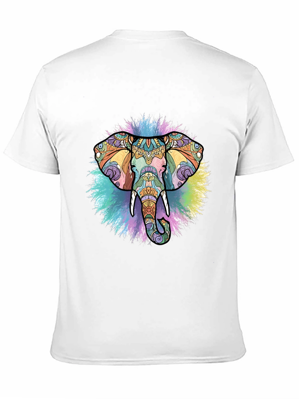 Elephant Mandala Graphic Black T-Shirt