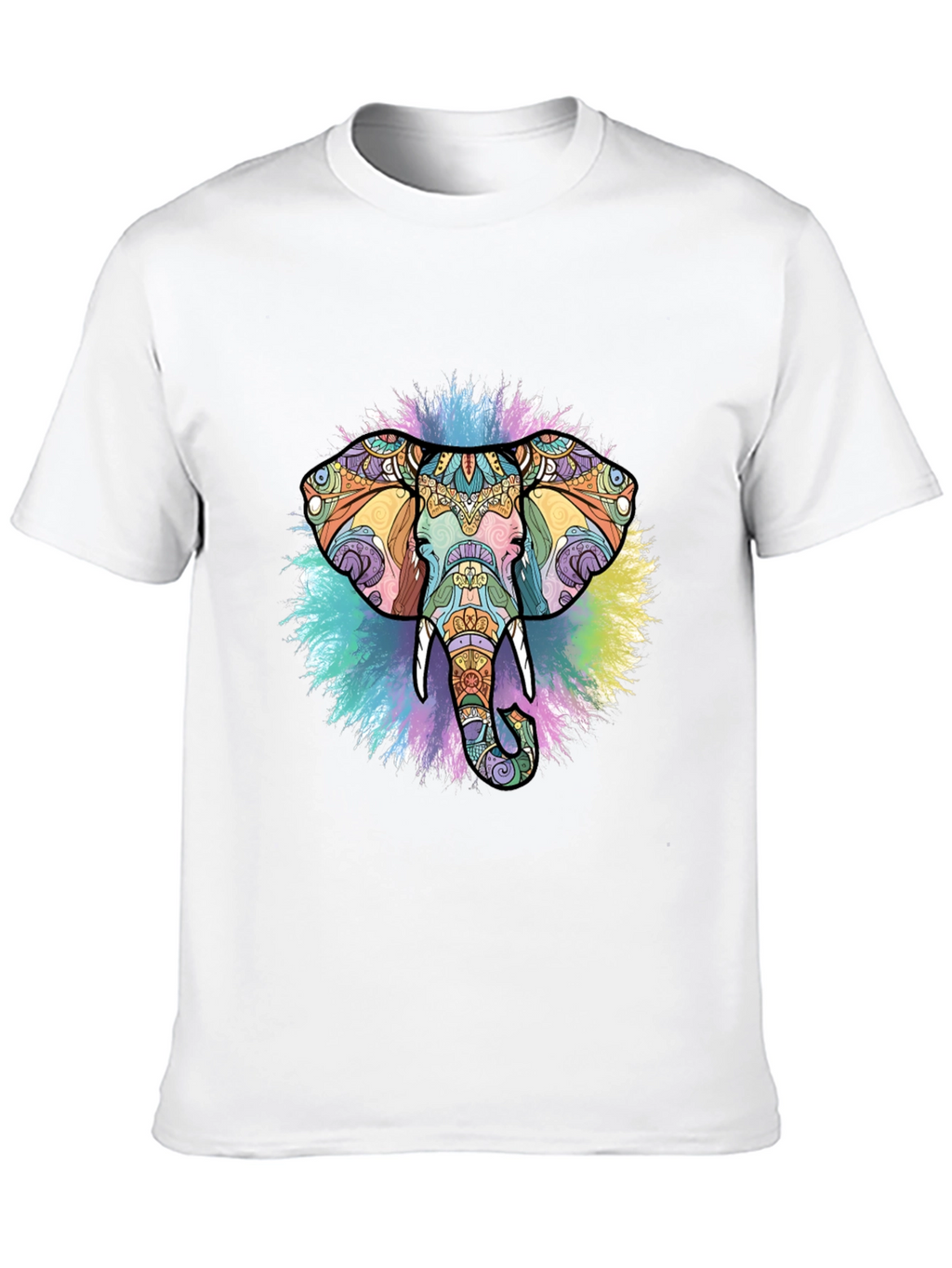 Elephant Mandala Graphic Black T-Shirt