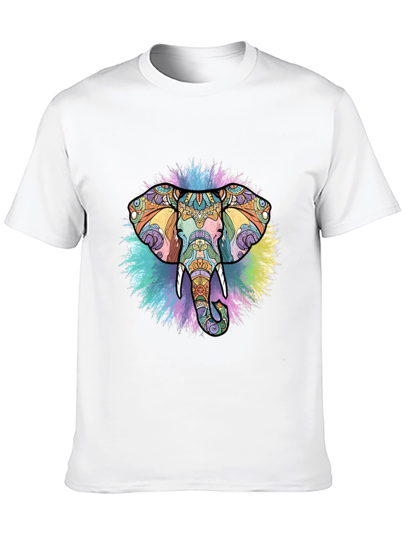 Elephant Mandala Graphic Black T-Shirt