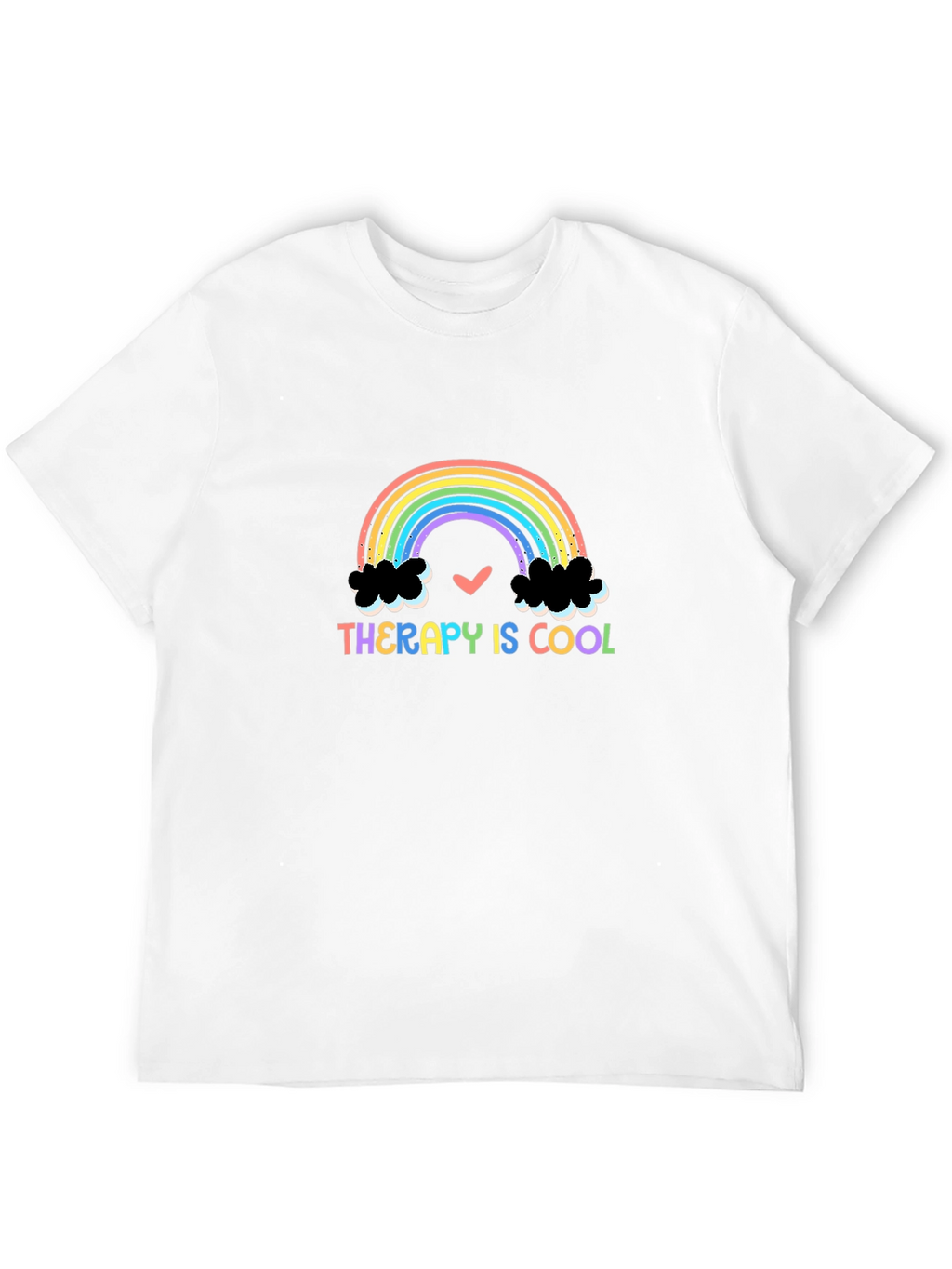 Therapy Is Cool Rainbow Graphic T-Shirt