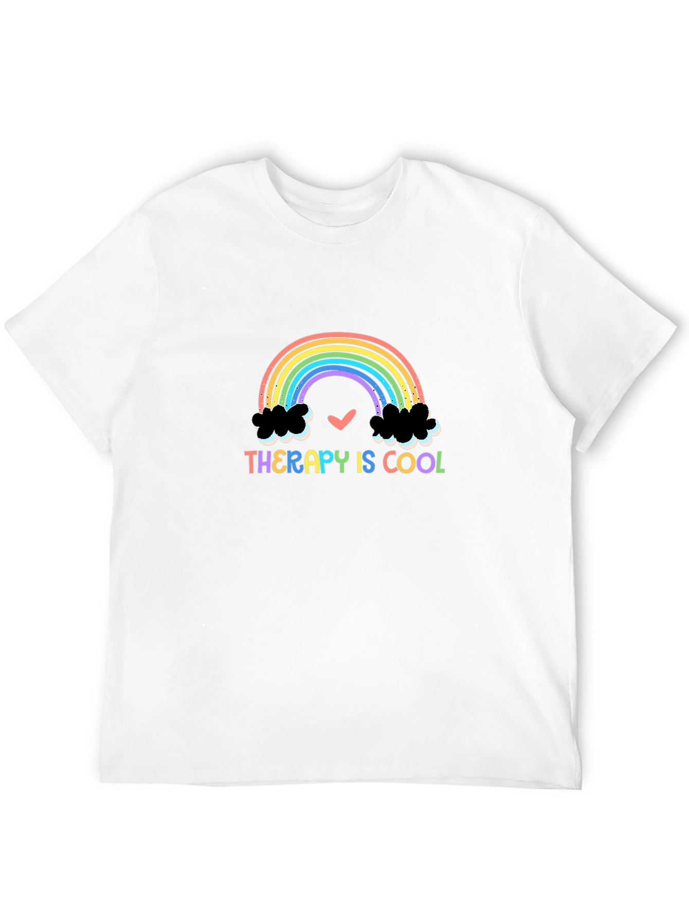 Therapy Is Cool Rainbow Graphic T-Shirt