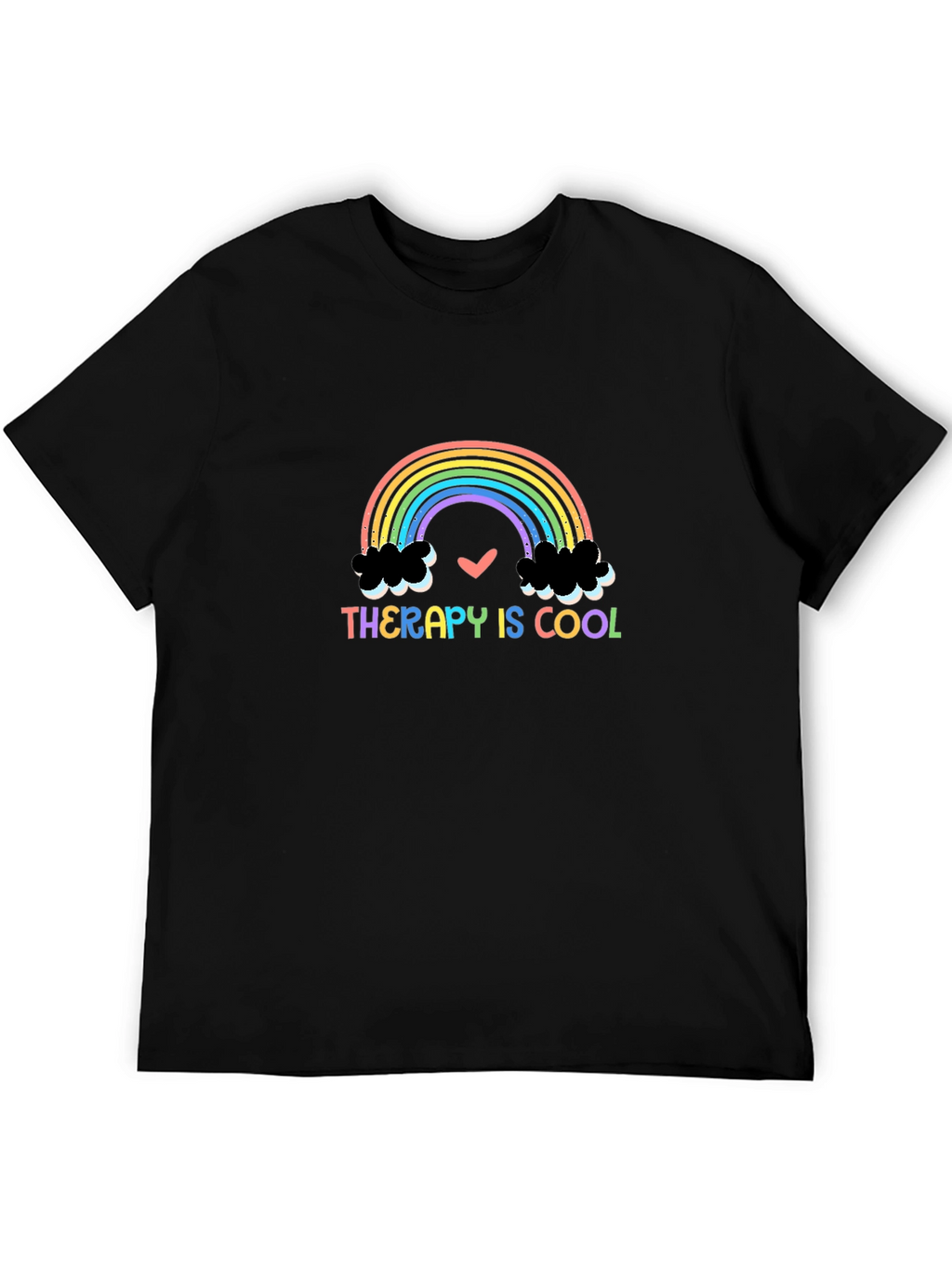 Therapy Is Cool Rainbow Graphic T-Shirt