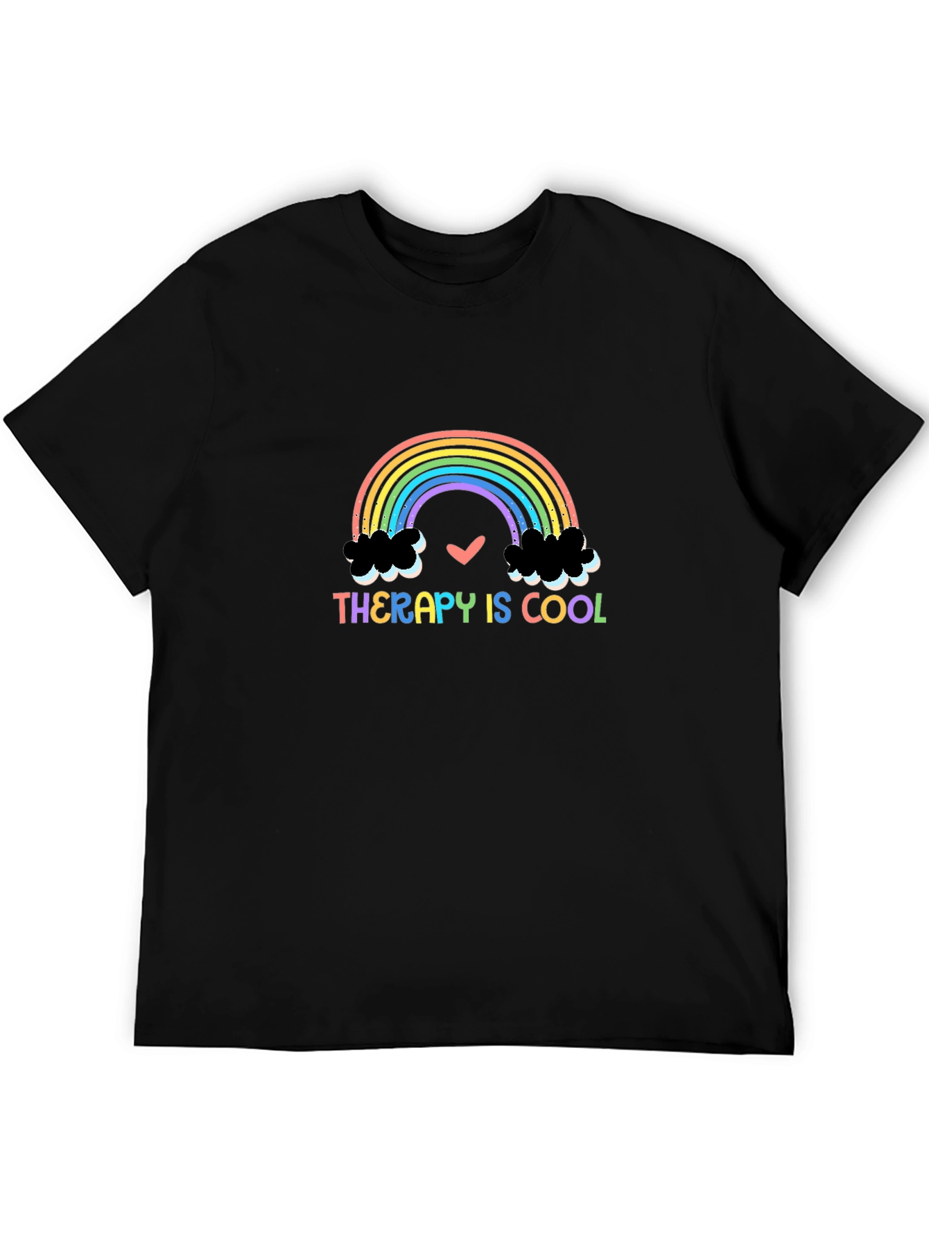 Therapy Is Cool Rainbow Graphic T-Shirt