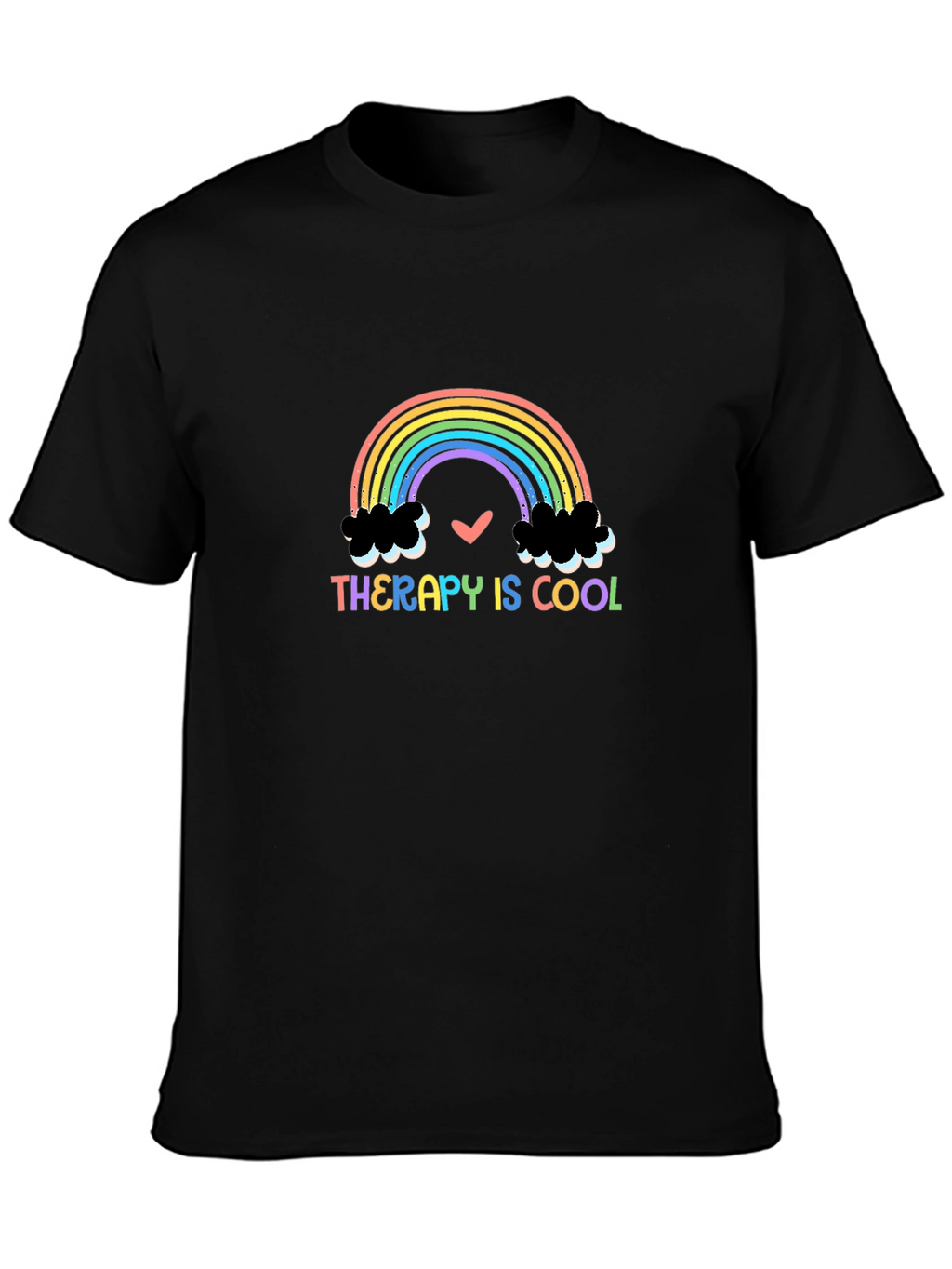 Therapy Is Cool Rainbow Graphic T-Shirt