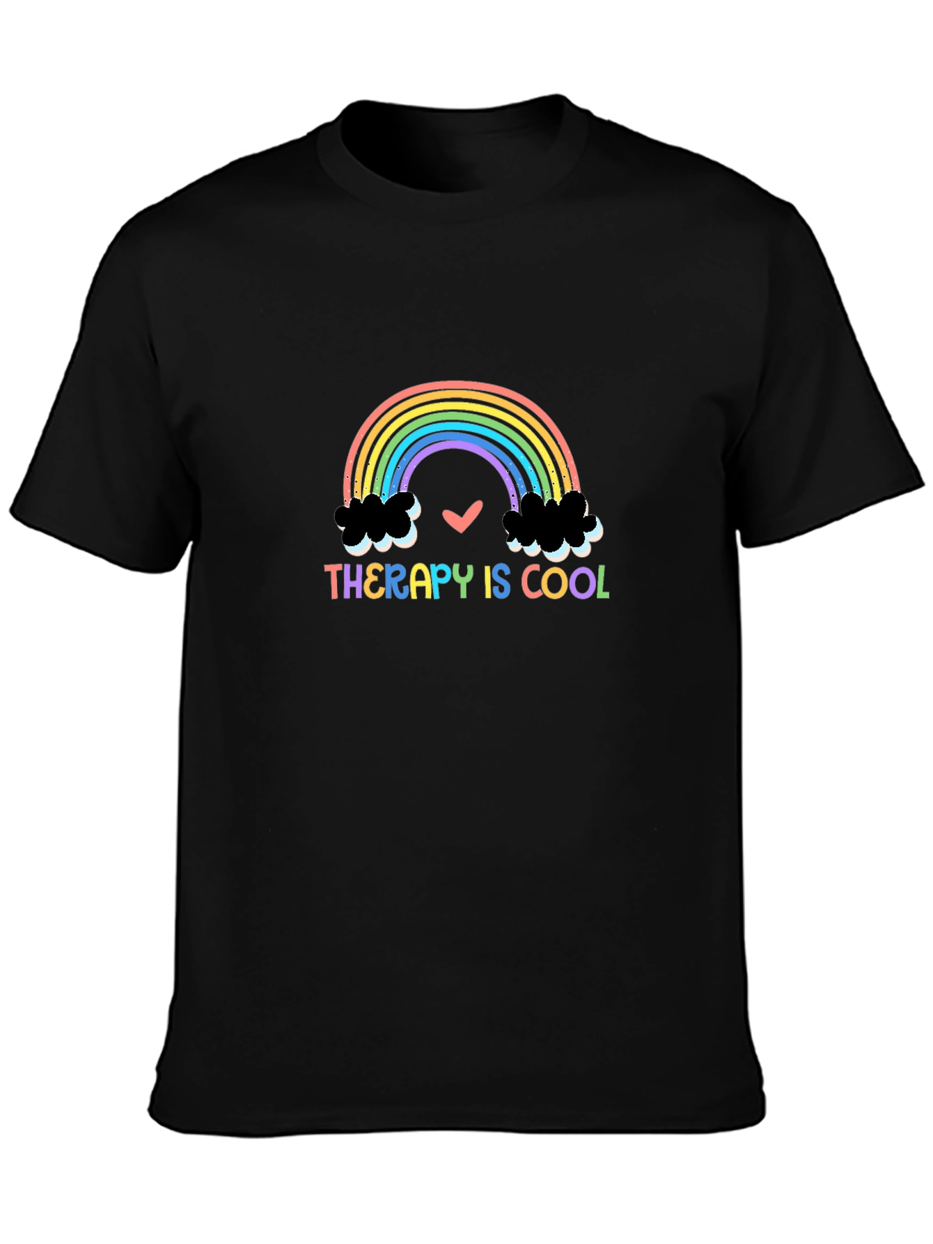 Therapy Is Cool Rainbow Graphic T-Shirt