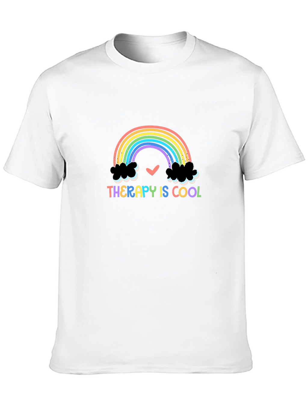 Therapy Is Cool Rainbow Graphic T-Shirt