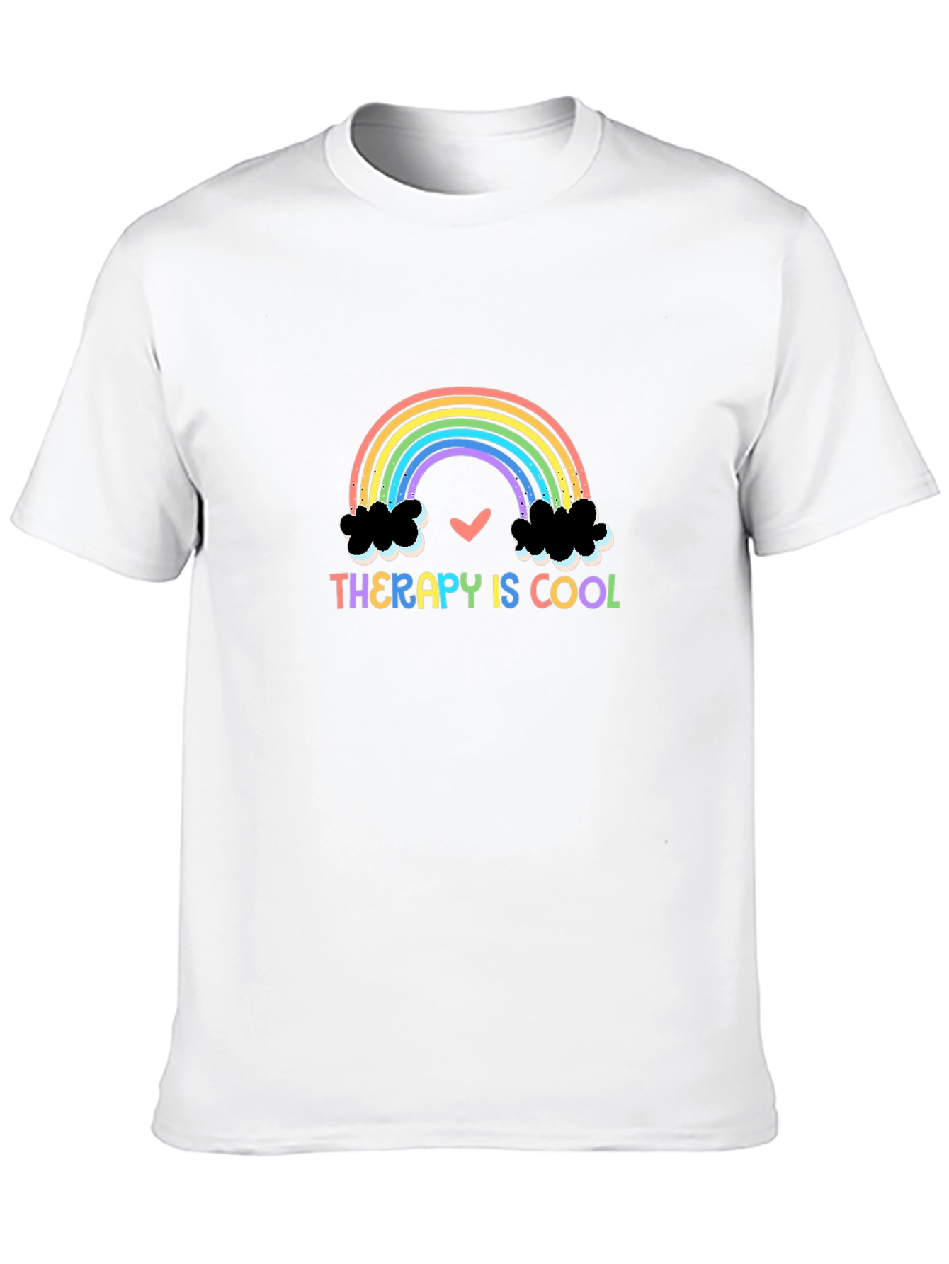 Therapy Is Cool Rainbow Graphic T-Shirt