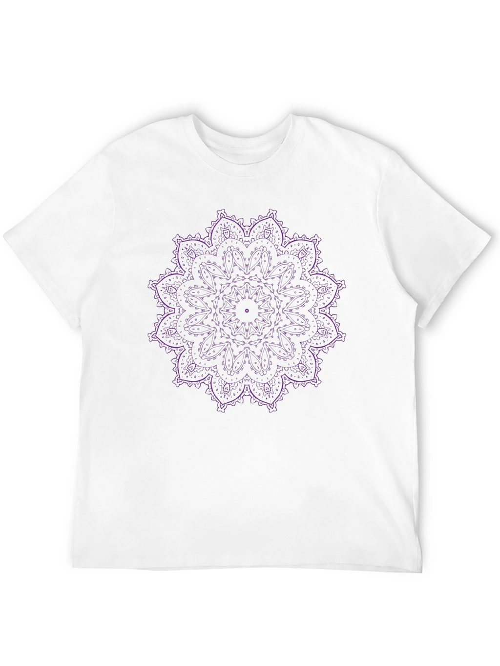 Black T-Shirt with Purple Mandala Design