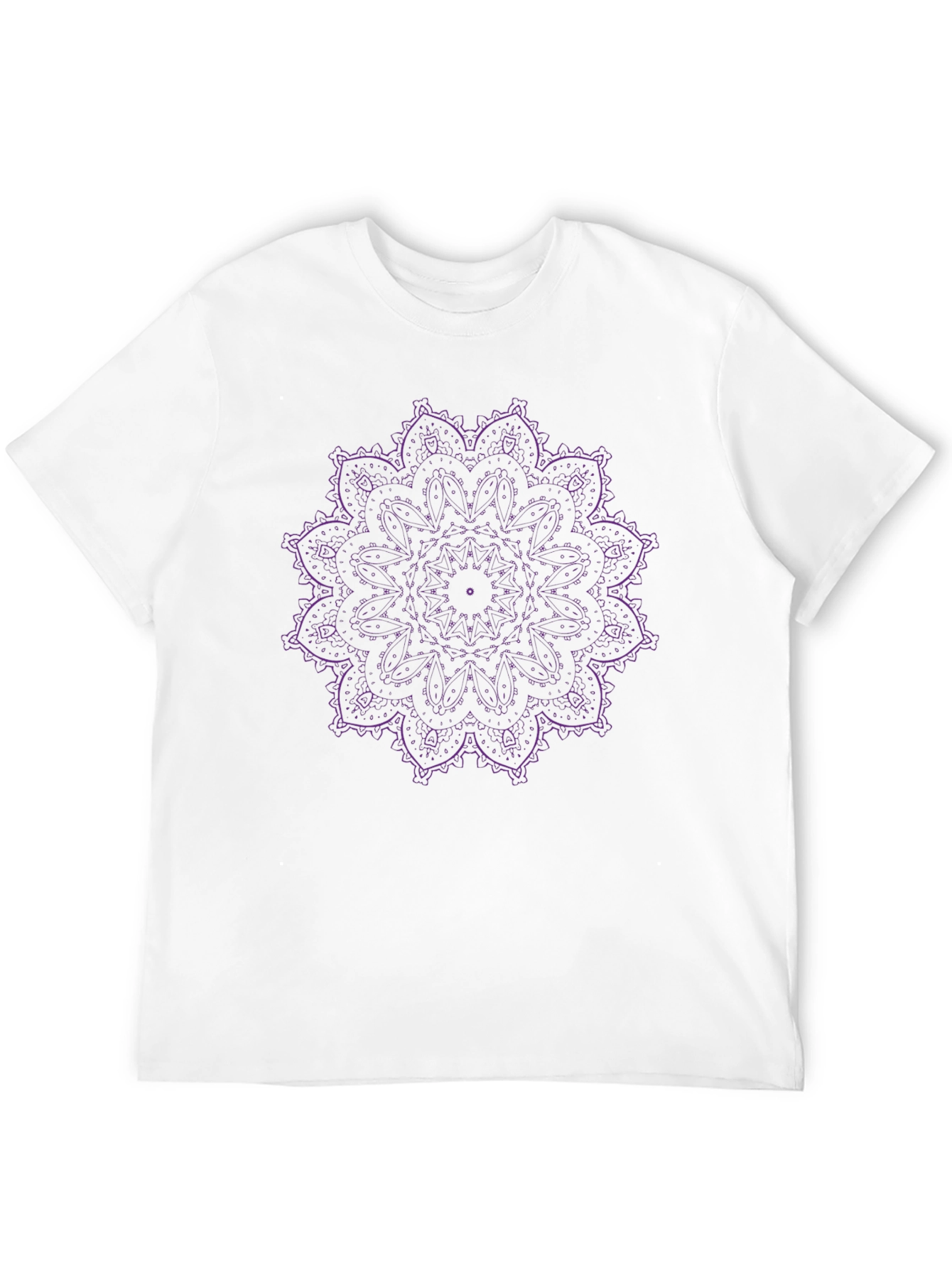 Black T-Shirt with Purple Mandala Design