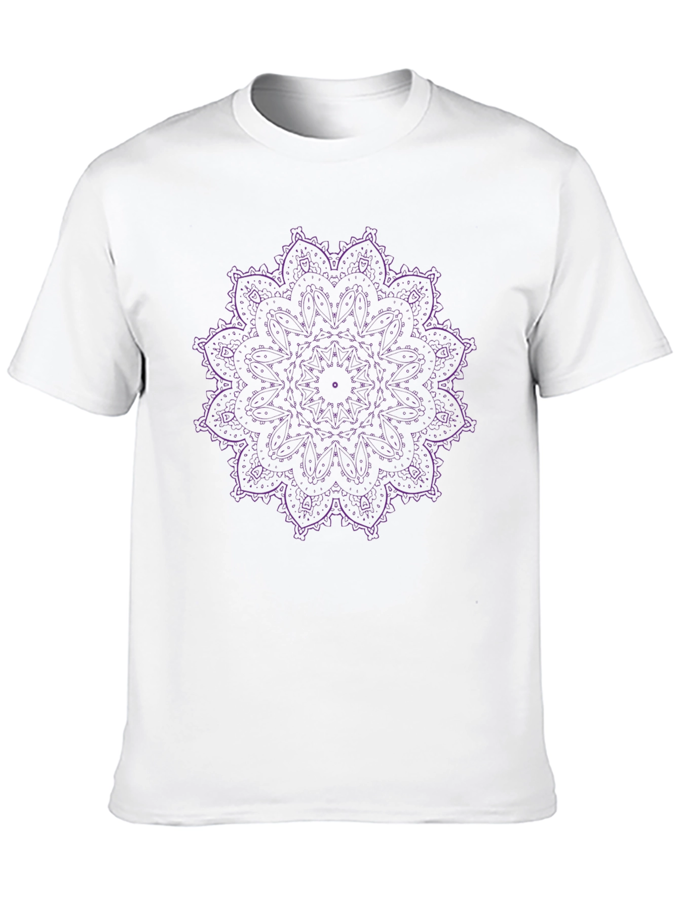 Black T-Shirt with Purple Mandala Design