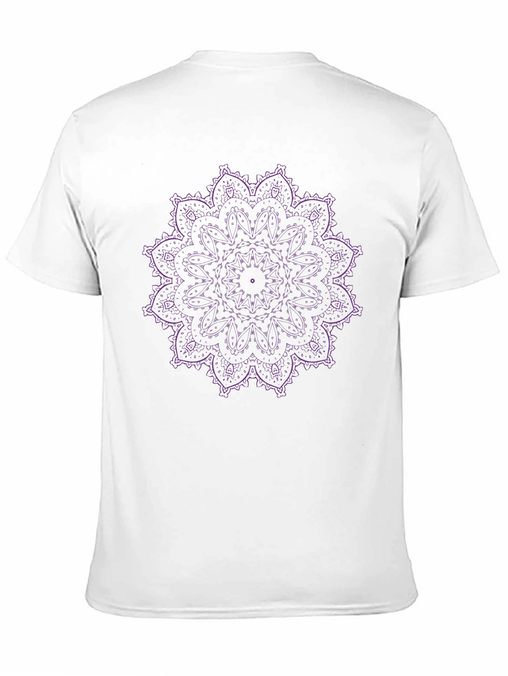 Black T-Shirt with Purple Mandala Design