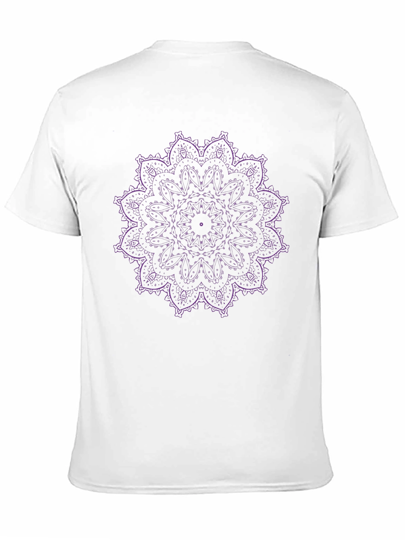 Black T-Shirt with Purple Mandala Design