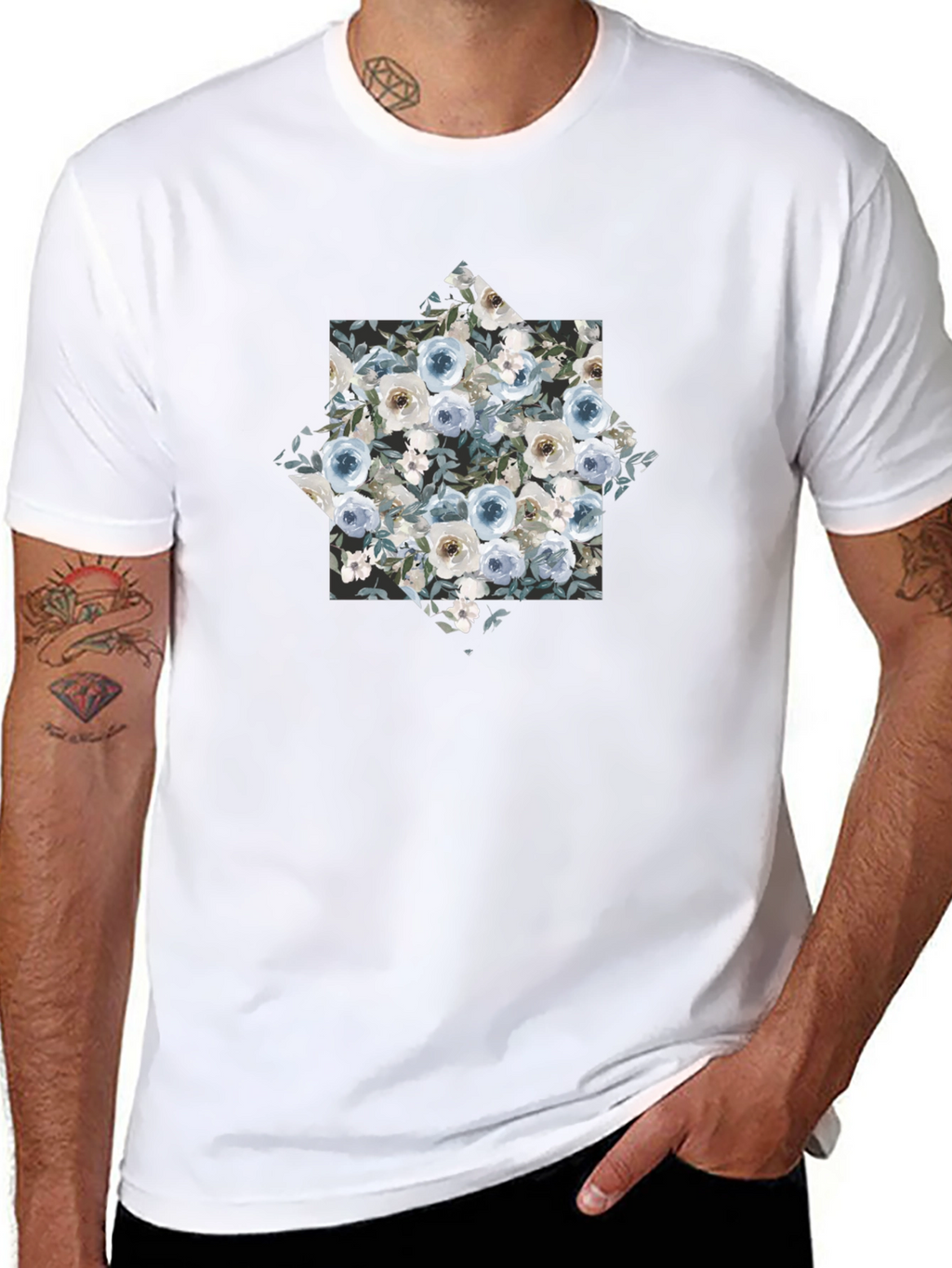 Floral Graphic Black T-Shirt