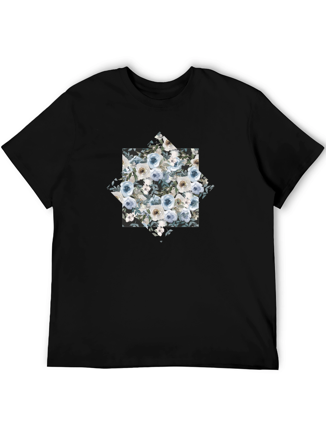 Floral Graphic Black T-Shirt