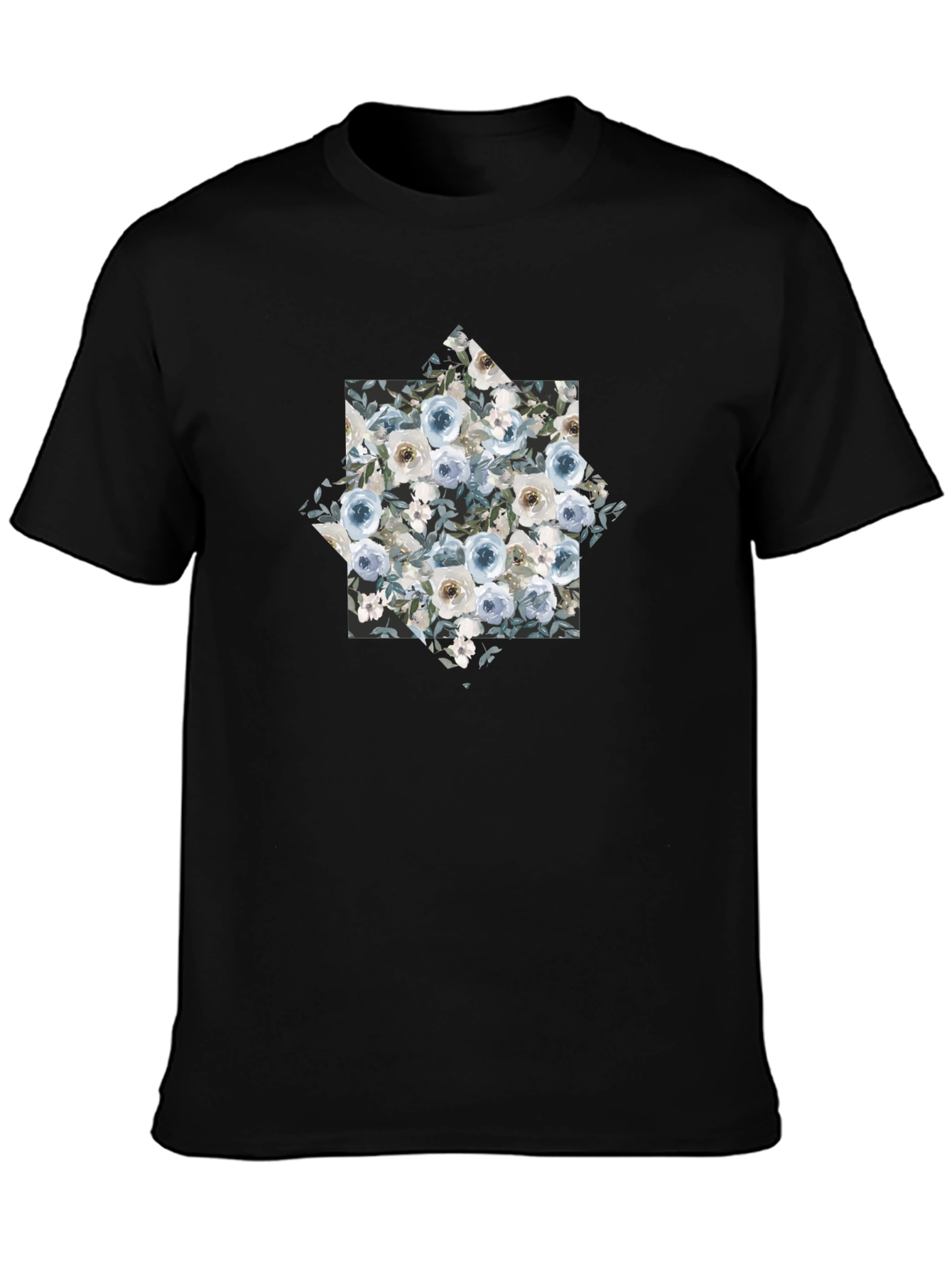 Floral Graphic Black T-Shirt