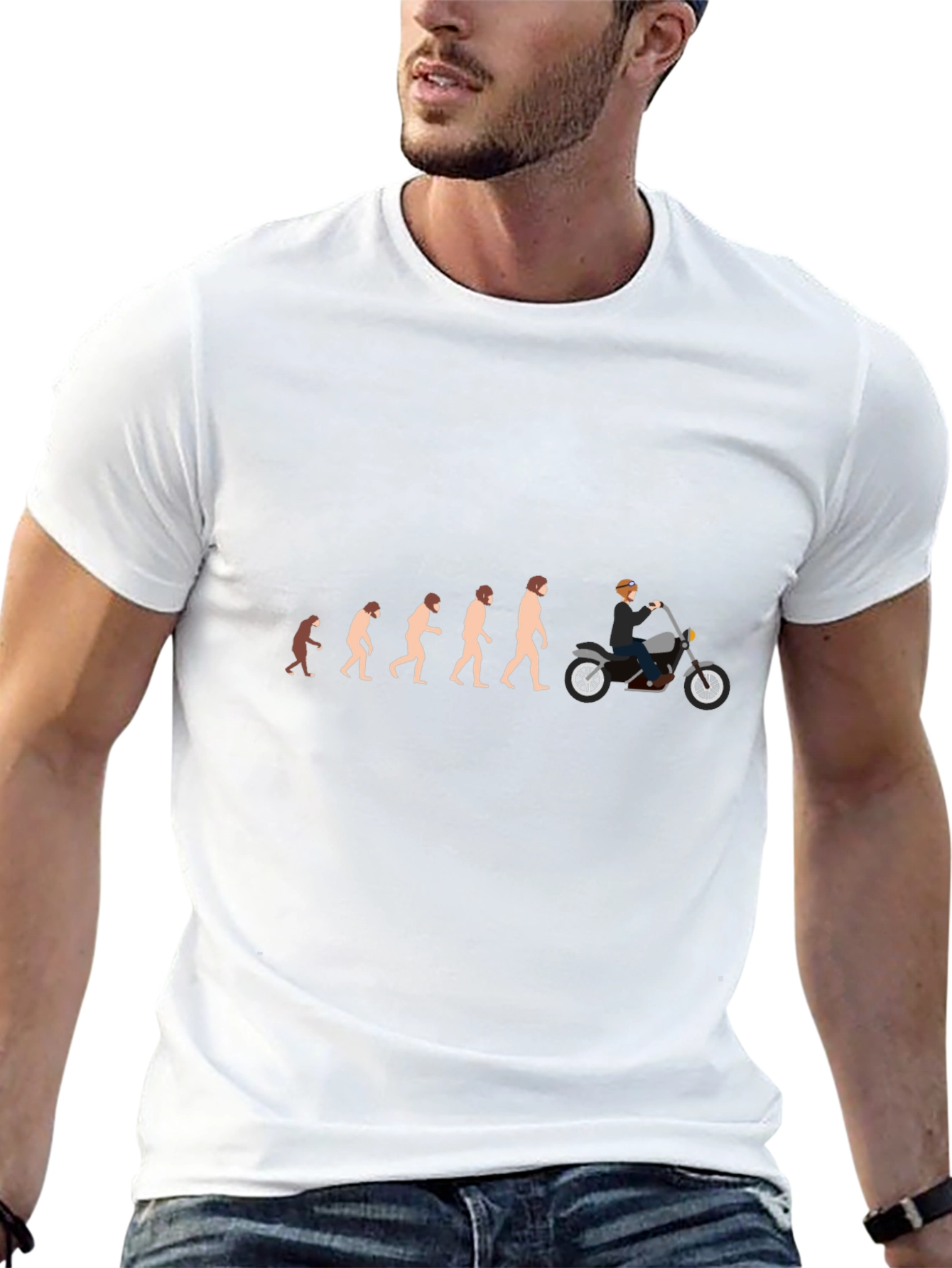 Evolution of Biker T-Shirt - Black