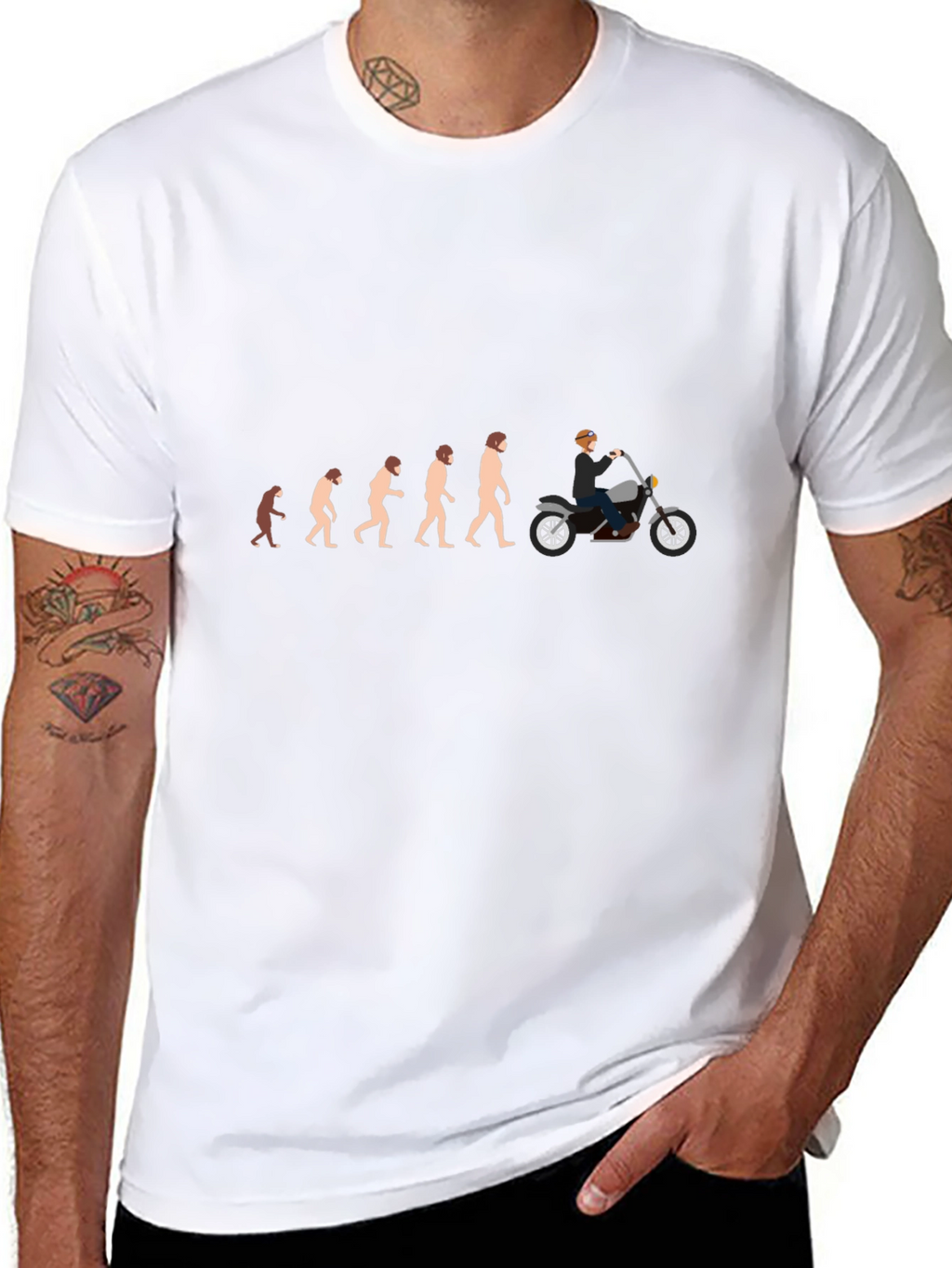 Evolution of Biker T-Shirt - Black