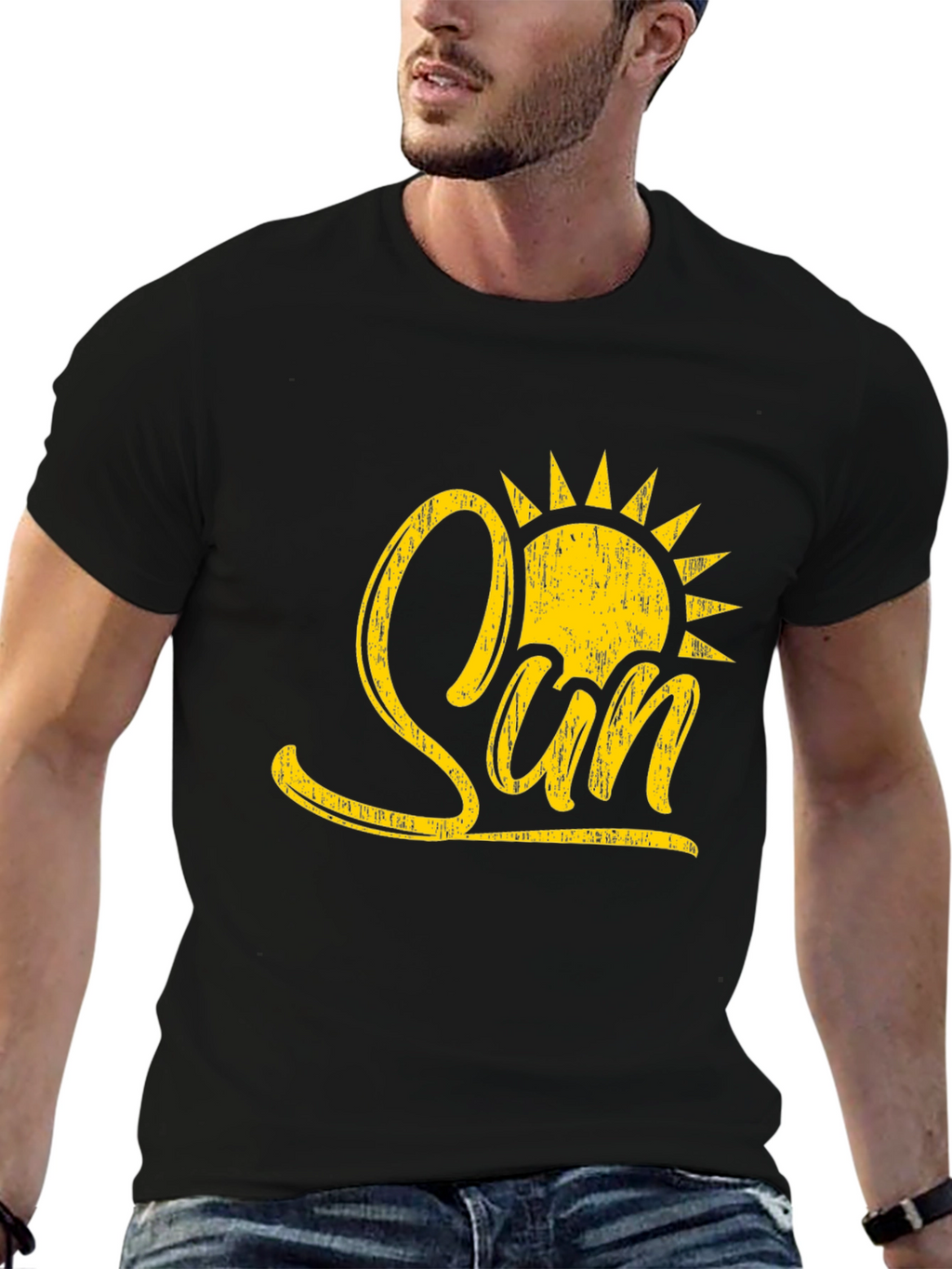 Sunshine Graphic Black T-Shirt for Men