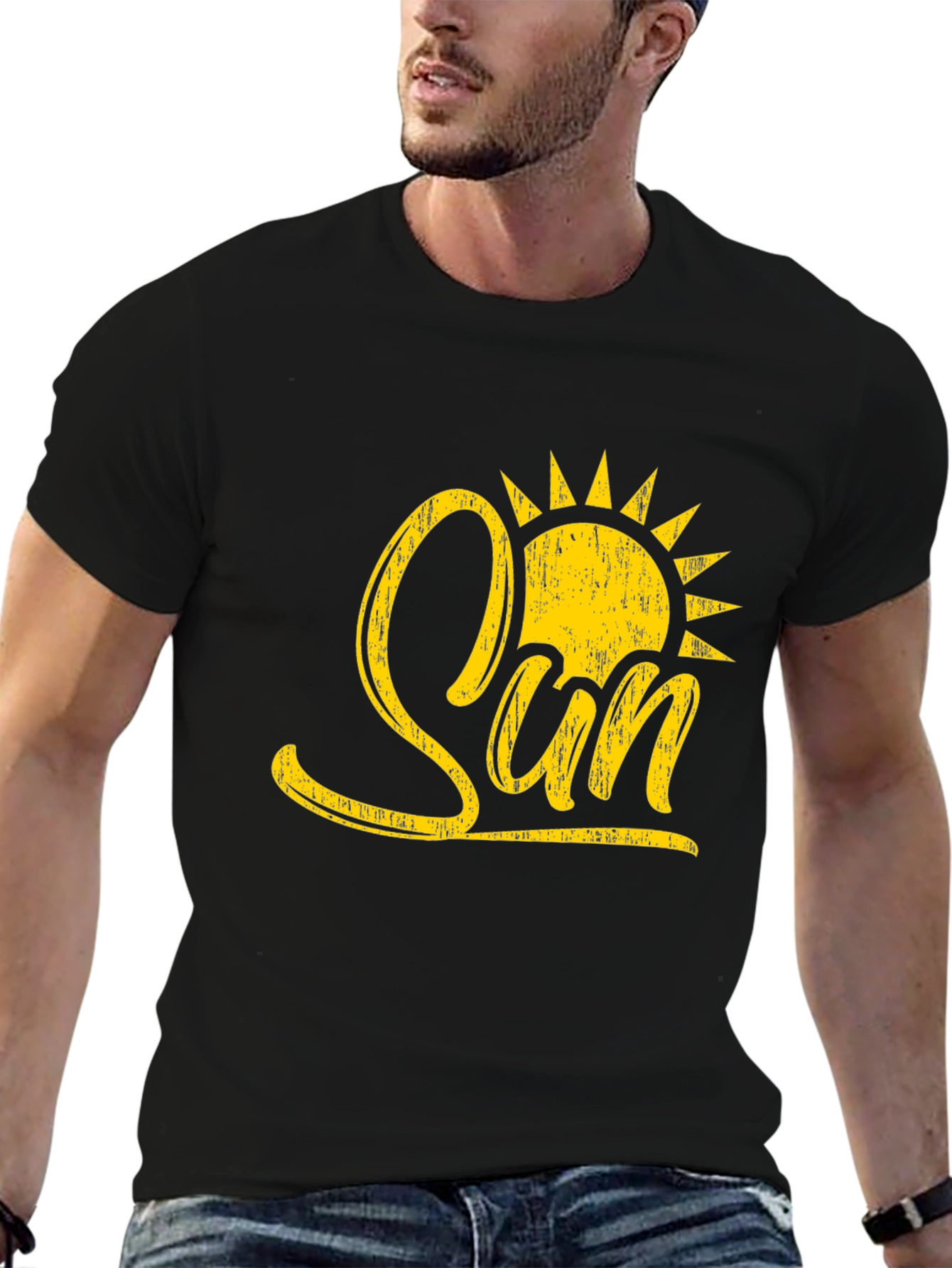 Sunshine Graphic Black T-Shirt for Men