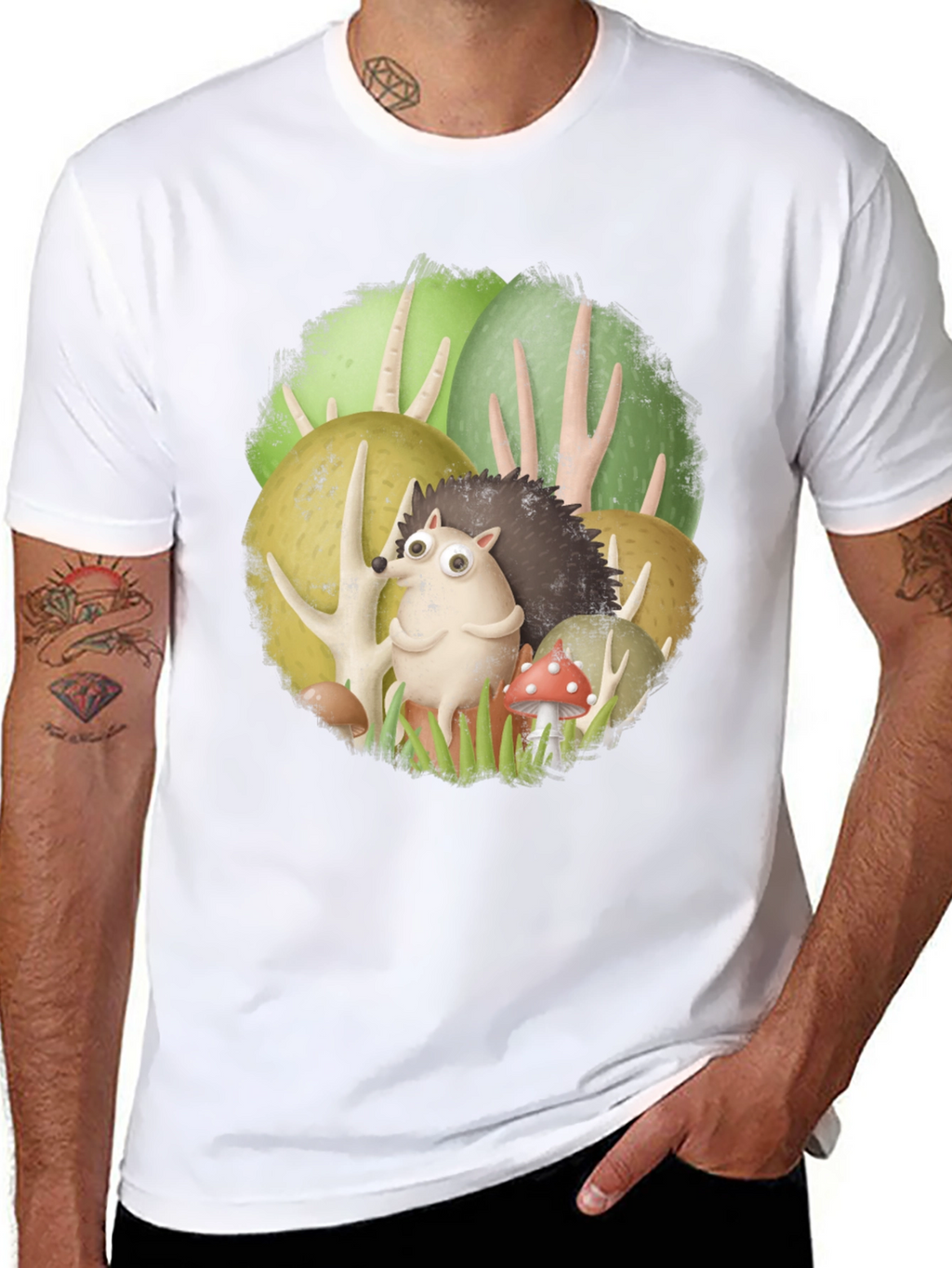 Forest Friends Tee - Cute Hedgehog Design