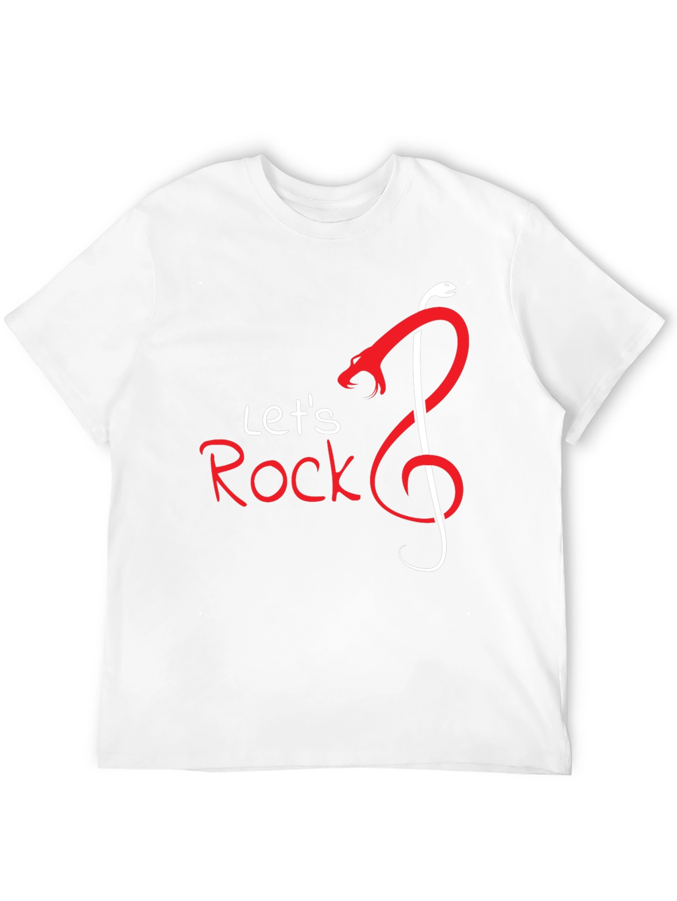 Lets Rock Snake Music Note Graphic T-Shirt