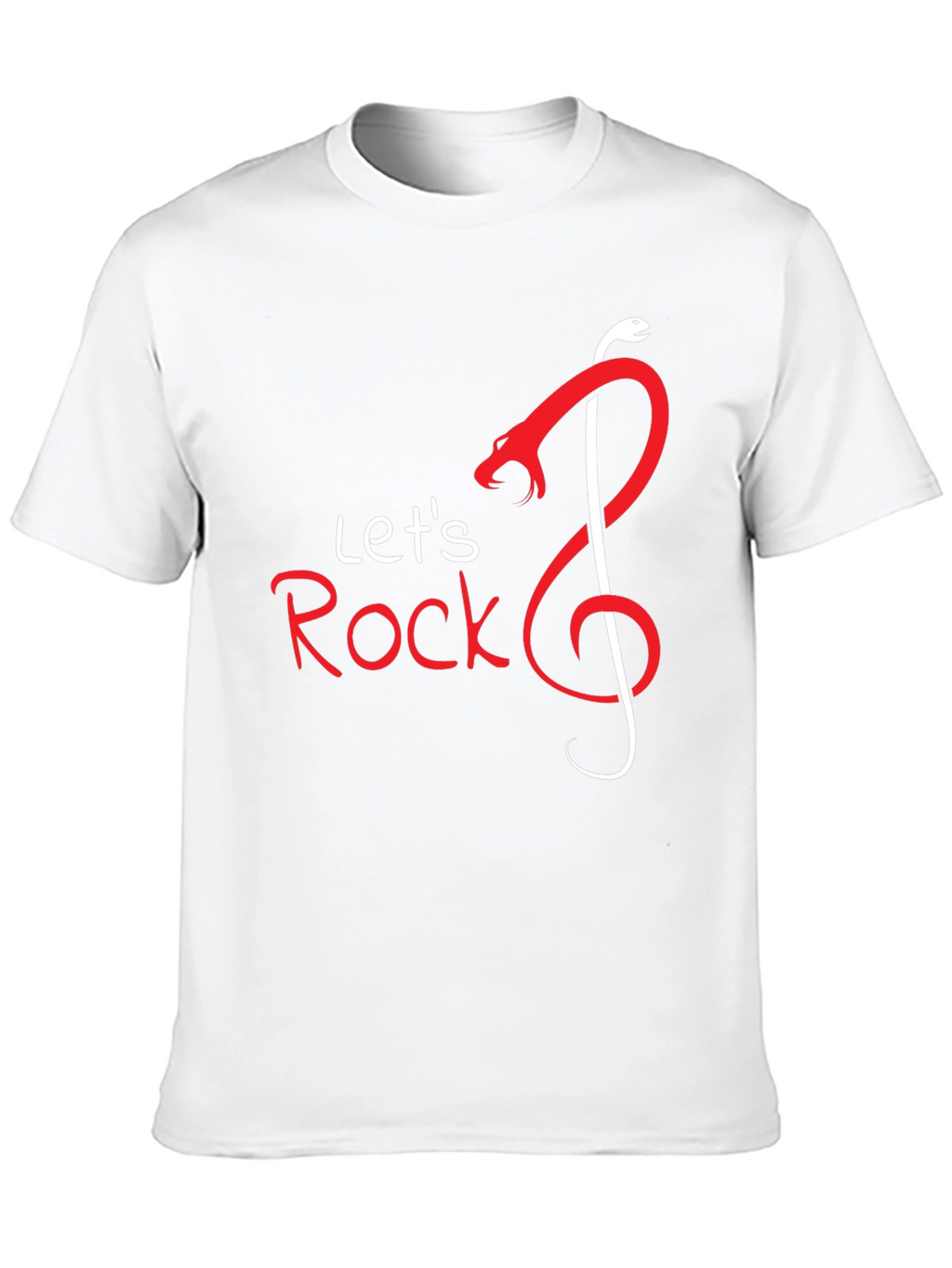 Lets Rock Snake Music Note Graphic T-Shirt