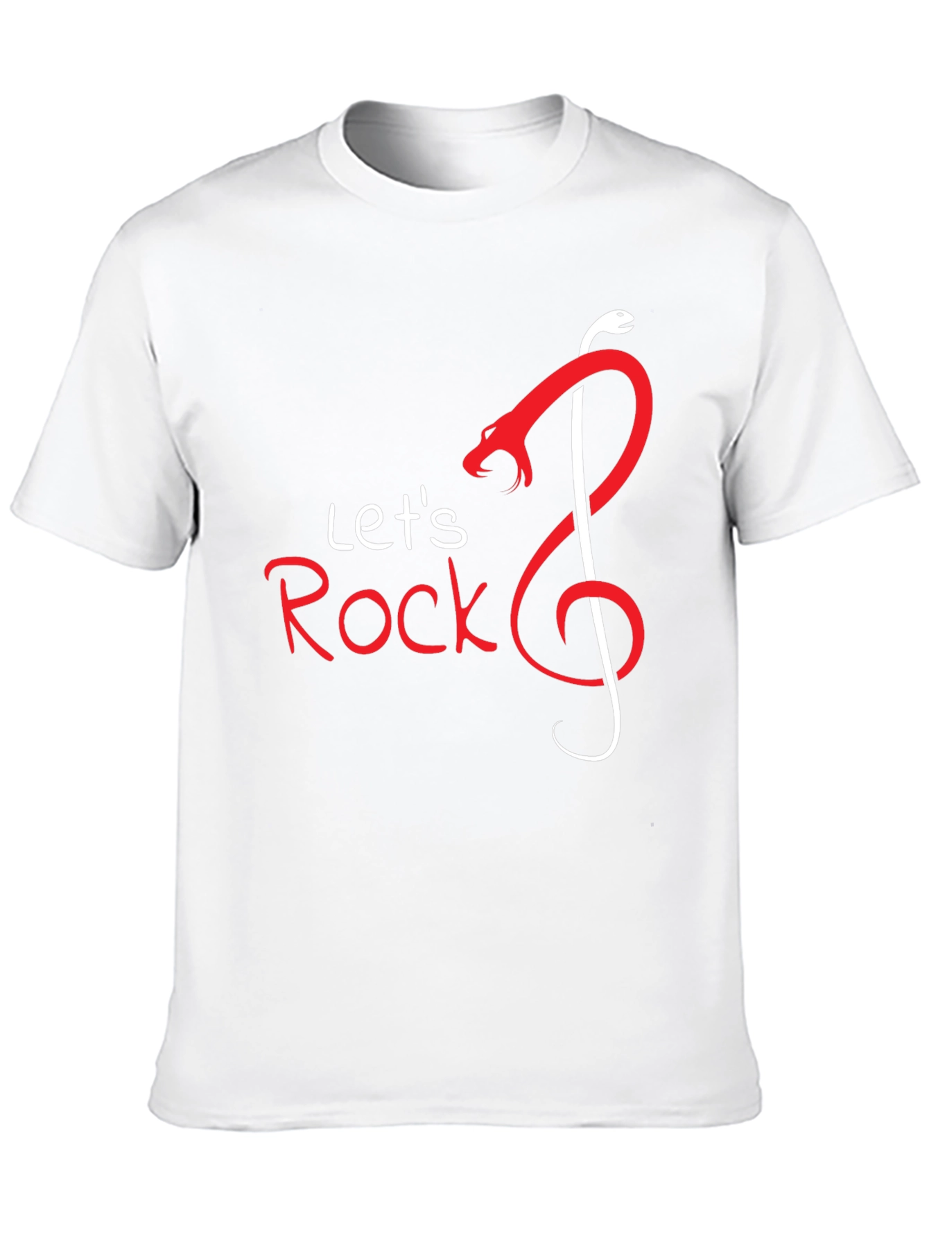 Lets Rock Snake Music Note Graphic T-Shirt