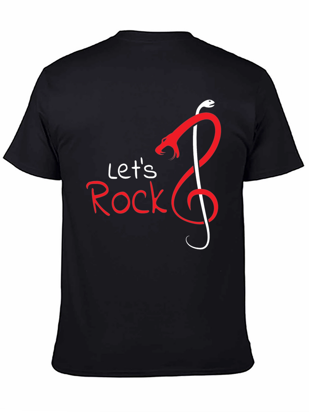 Lets Rock Snake Music Note Graphic T-Shirt