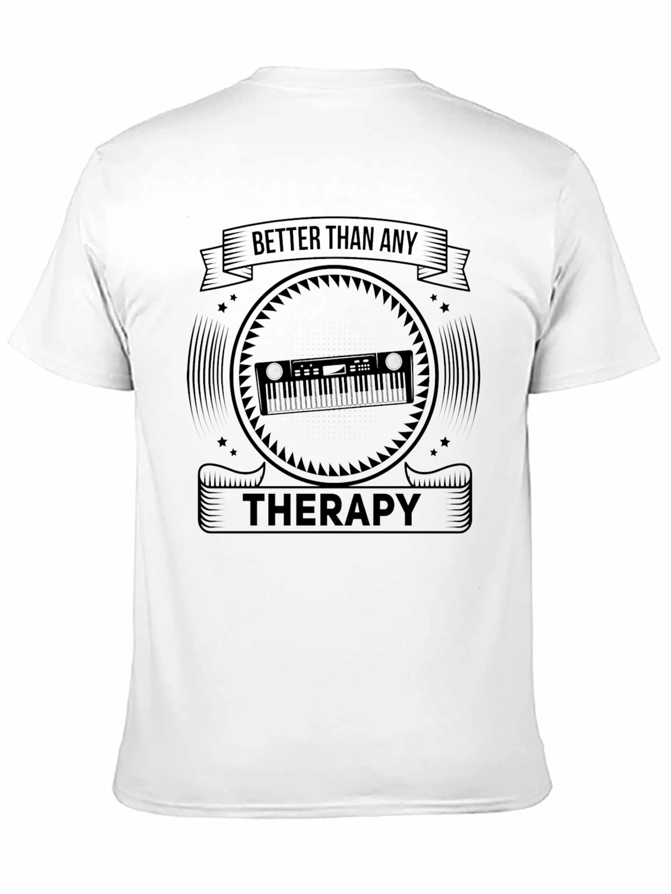 Music is Therapy Black Graphic Tee