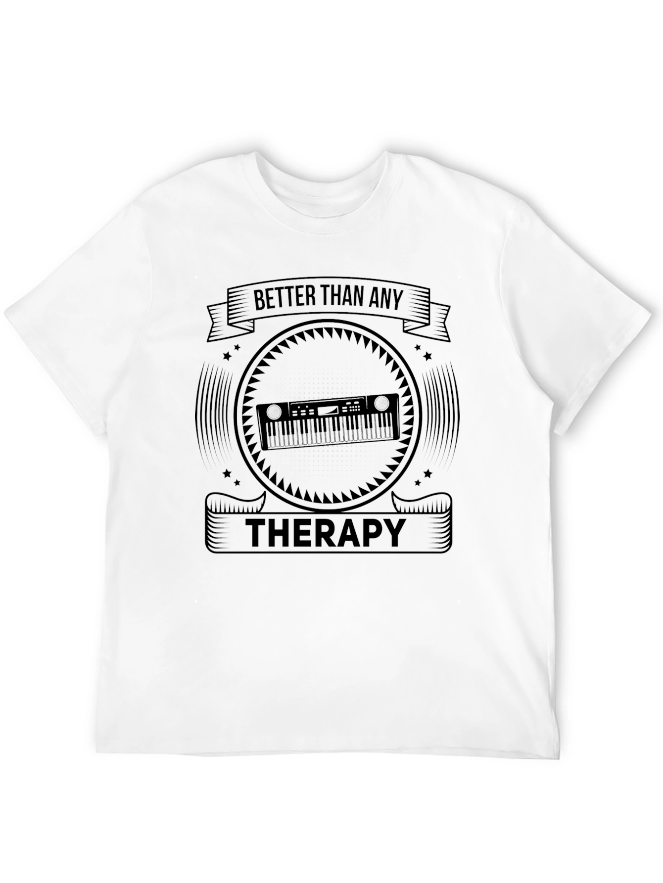 Music is Therapy Black Graphic Tee