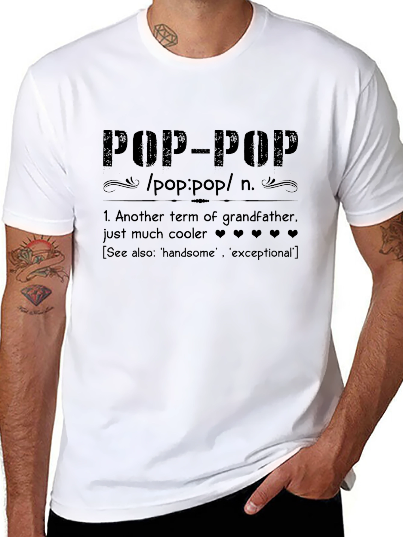 Pop-Pop Definition T-Shirt - Cool Grandfather Tee